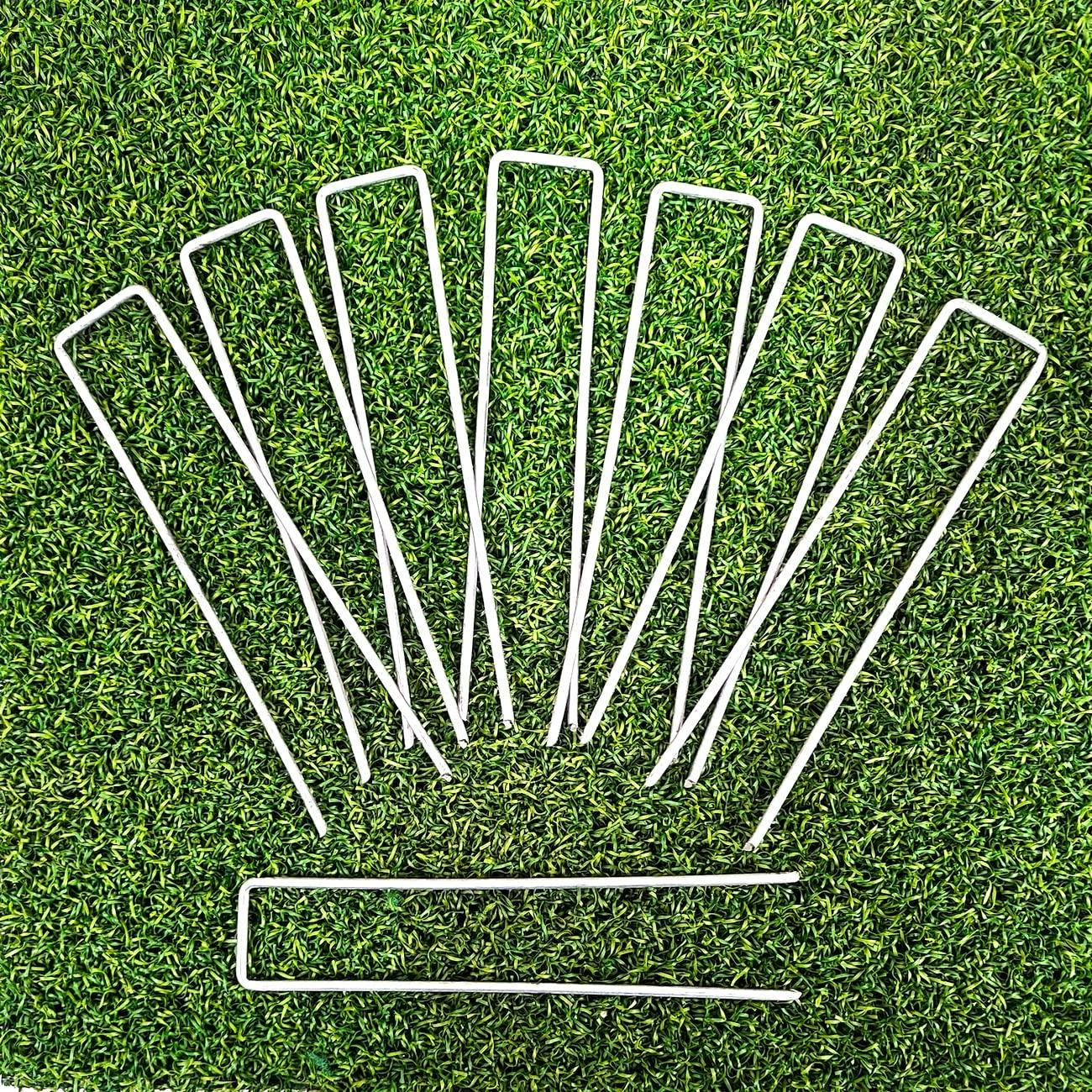 50-Pack Green TOP, 6 Inch Garden Stakes, Landscape Staples, U-Type Turf Stake for Artificial Grass, Rust Proof Sod Pin for Securing Fences Weed Barrier Fabric Outdoor Wires Tents & Tarps
