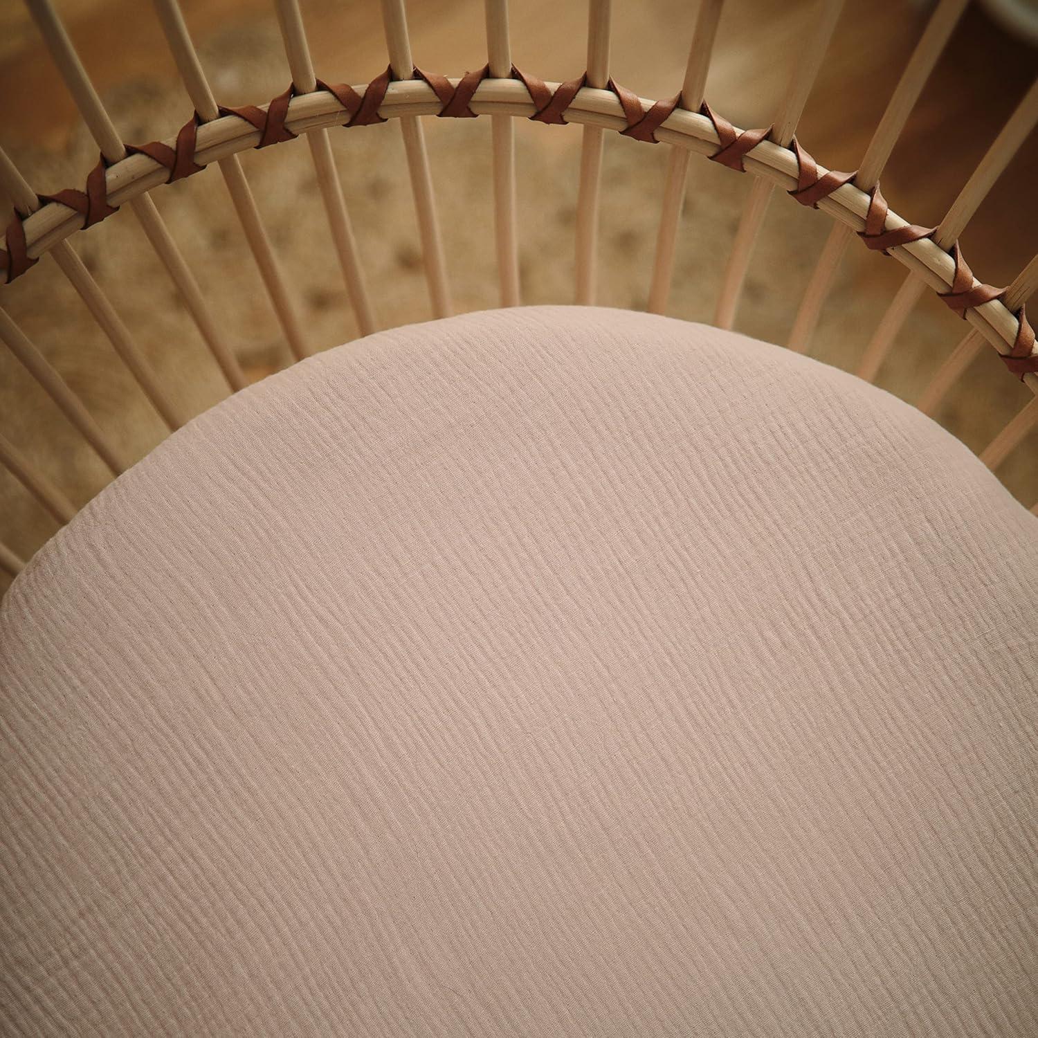Mushie Extra Soft Muslin Bassinet Crib Sheet - Blush