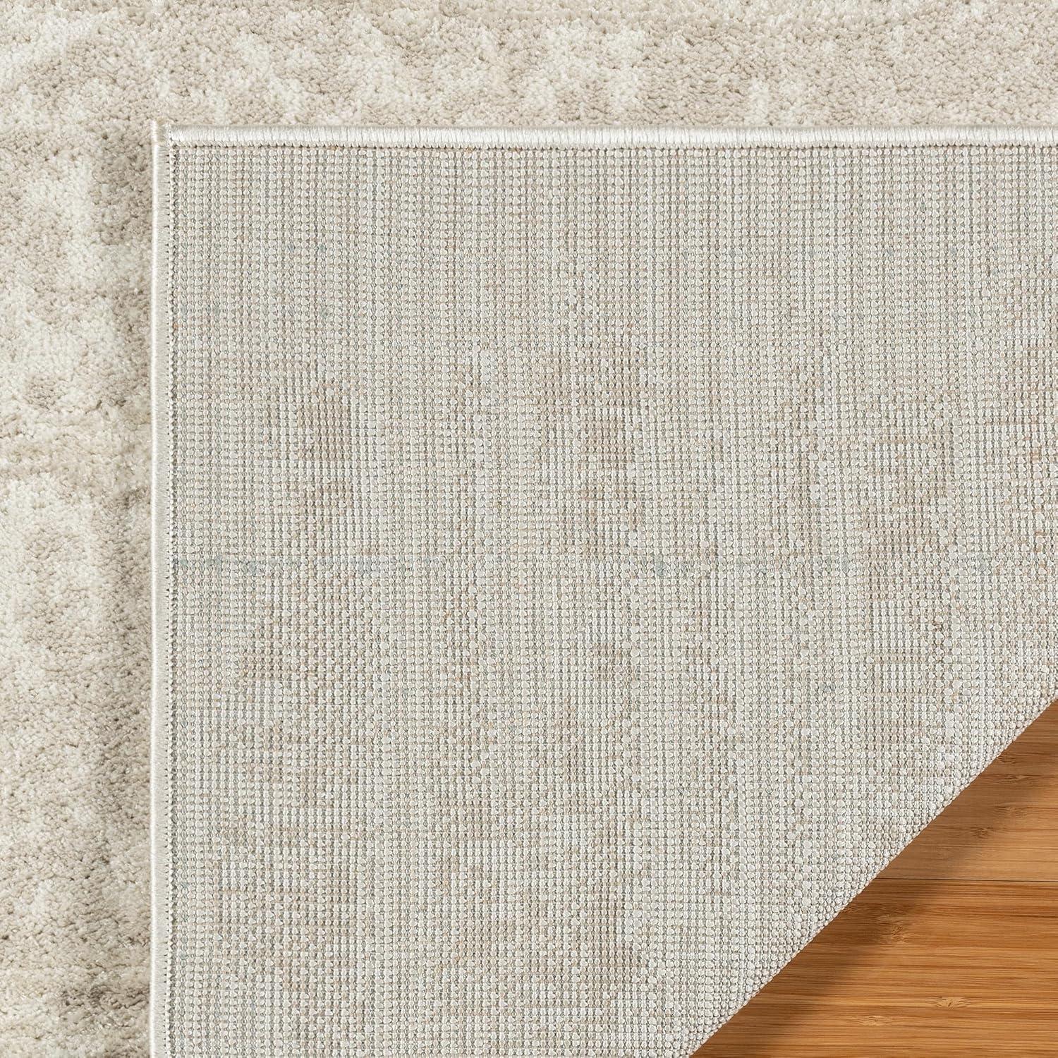 Trevi Kosmas Linear Modern Abstract Cream Plush Polyester Area Rug