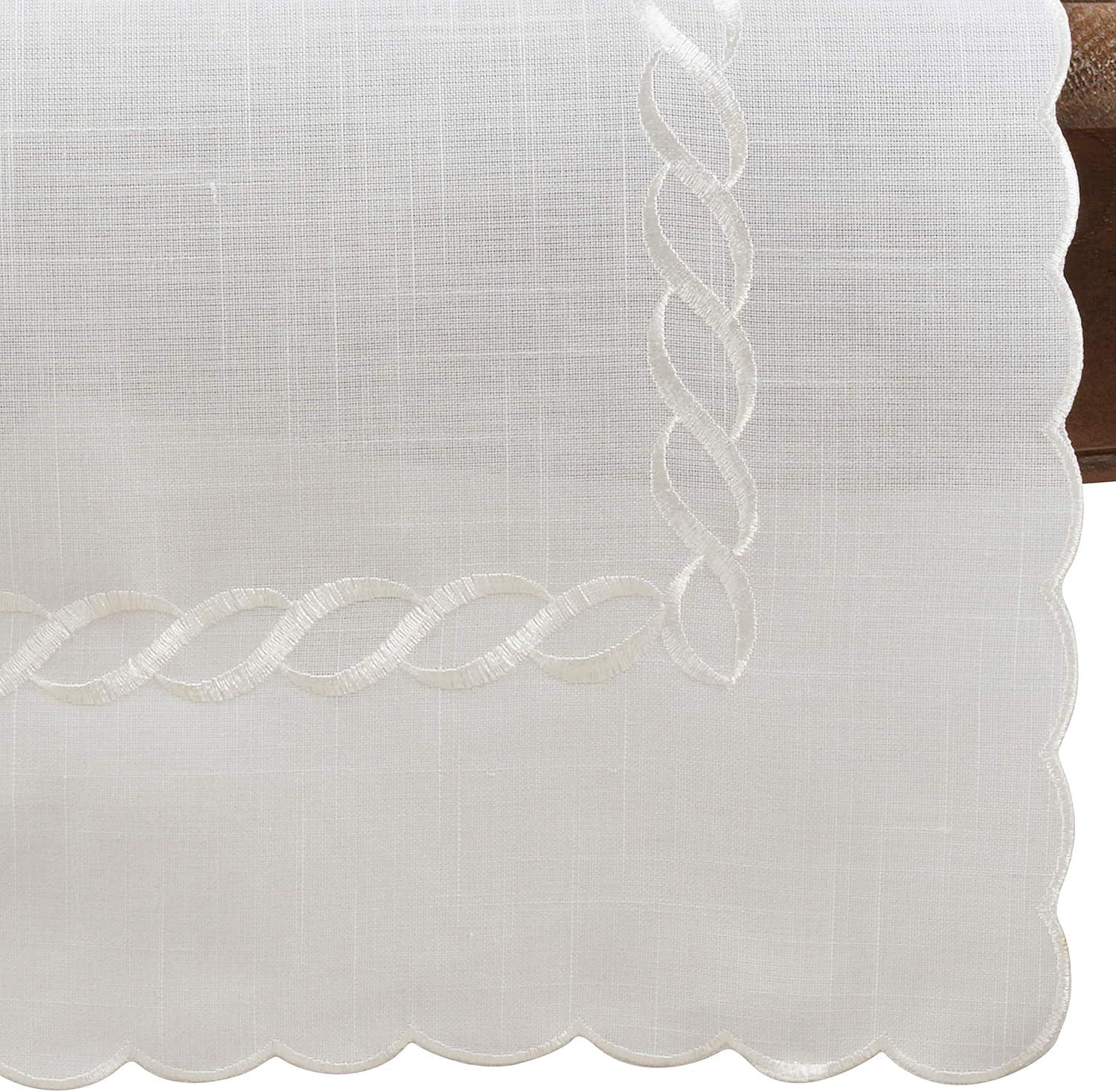 Saro Lifestyle Braided Embroidery Table Runner