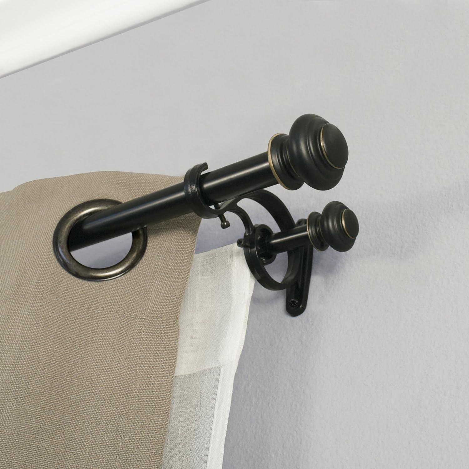 Decopolitan 1" Urn Adjustable Double Curtain Rod Set