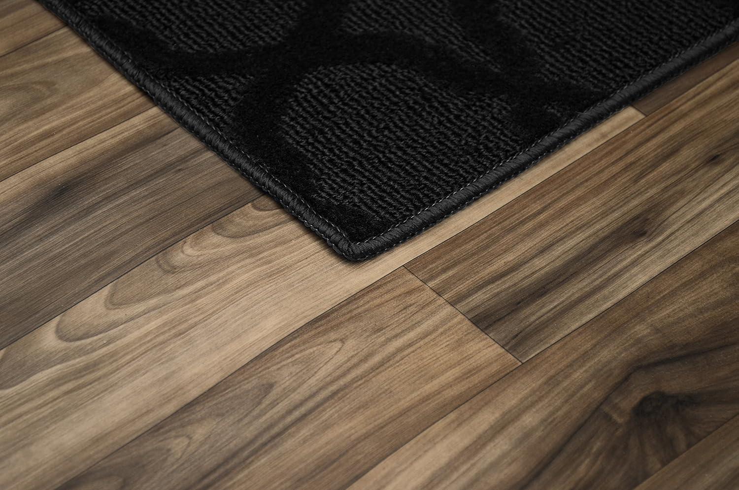 Garland Rug Sparta Indoor Rug Set, 3 Piece Set (2'x5',3'x4', 5'x7') Black