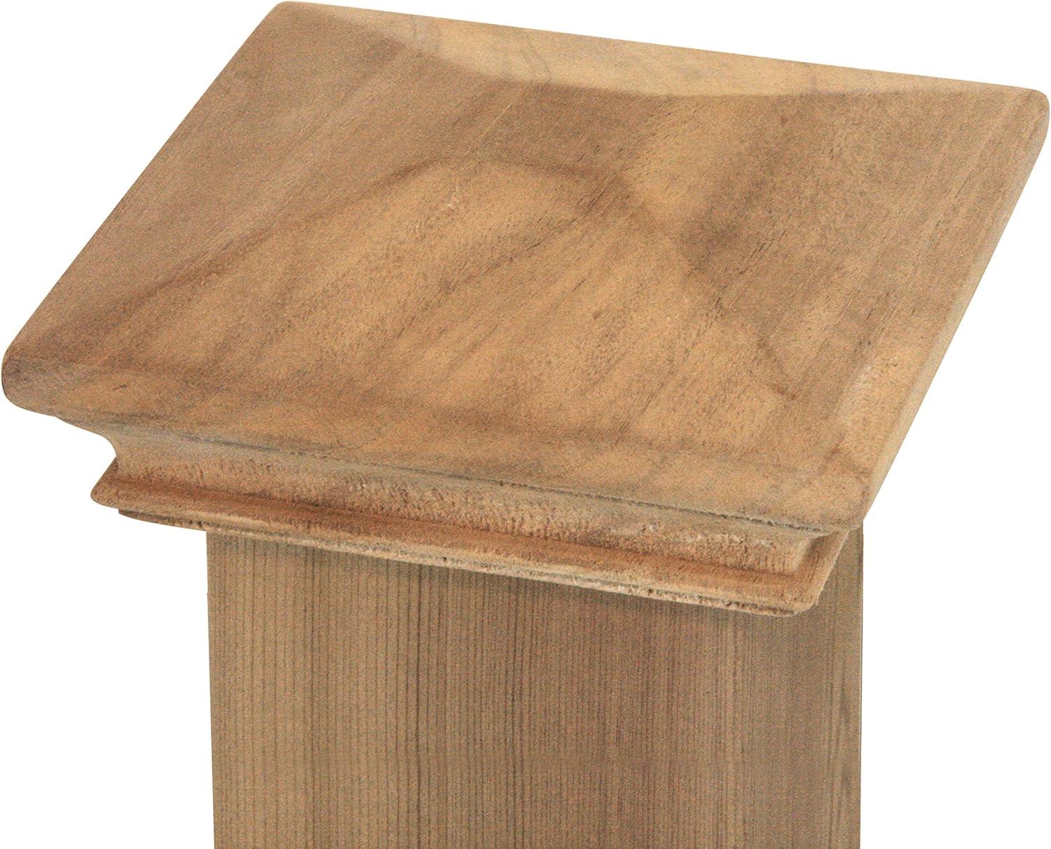 4x4 Traditional Wood Pyramid Post Cap by Captiva - One-Piece Miterless - 3/8" Extended Lip - (3-1/2" x 3-1/2")