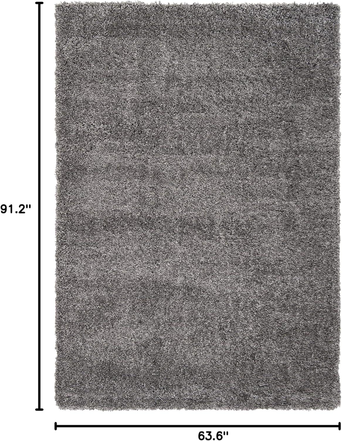 Fontana Shag 800 FNT800 Power Loomed Indoor Area Rug - Silver - 5'3"x7'6" - Safavieh
