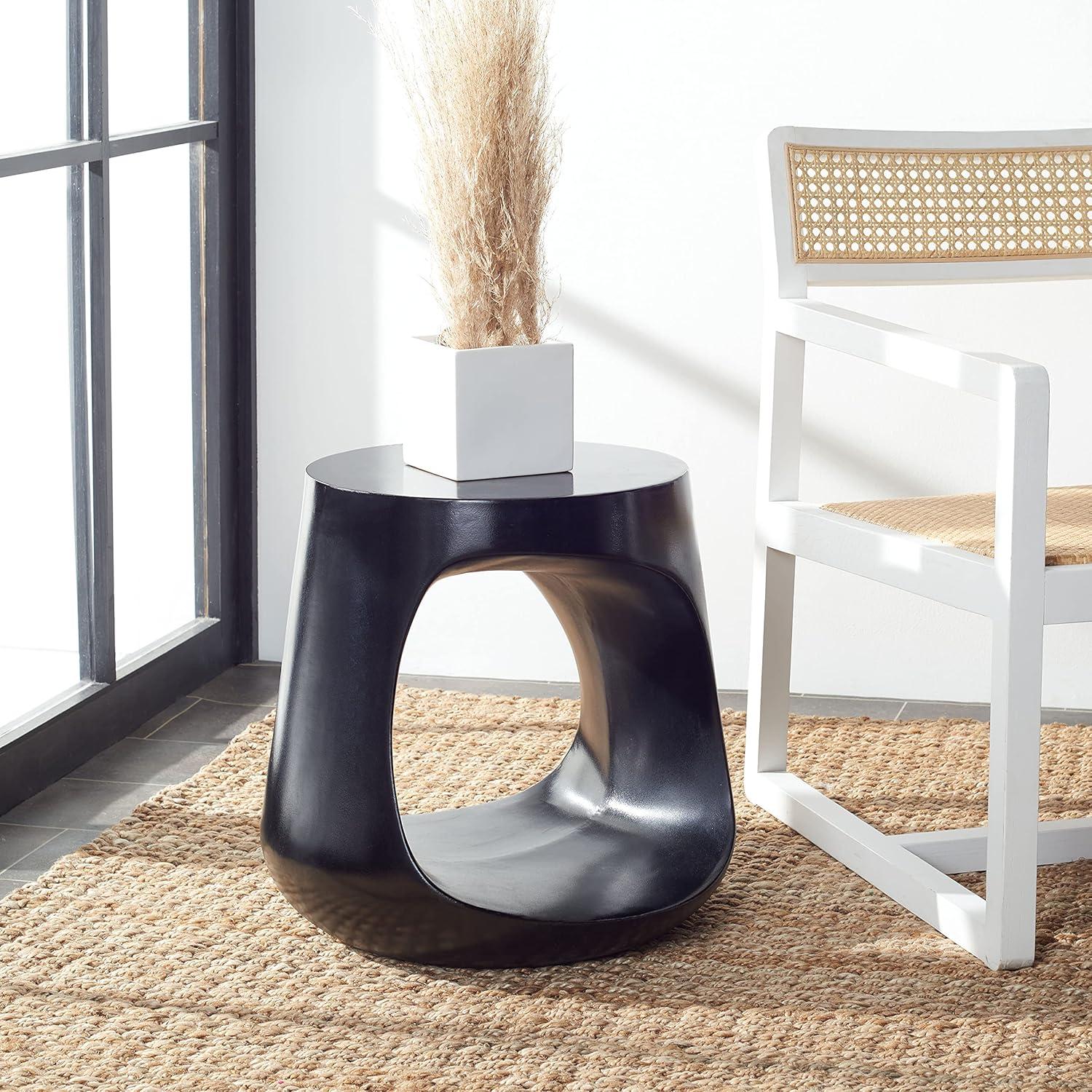 Vikki Concrete Accent Stool - Indoor/Outdoor - VNN1040 - Black - Safavieh