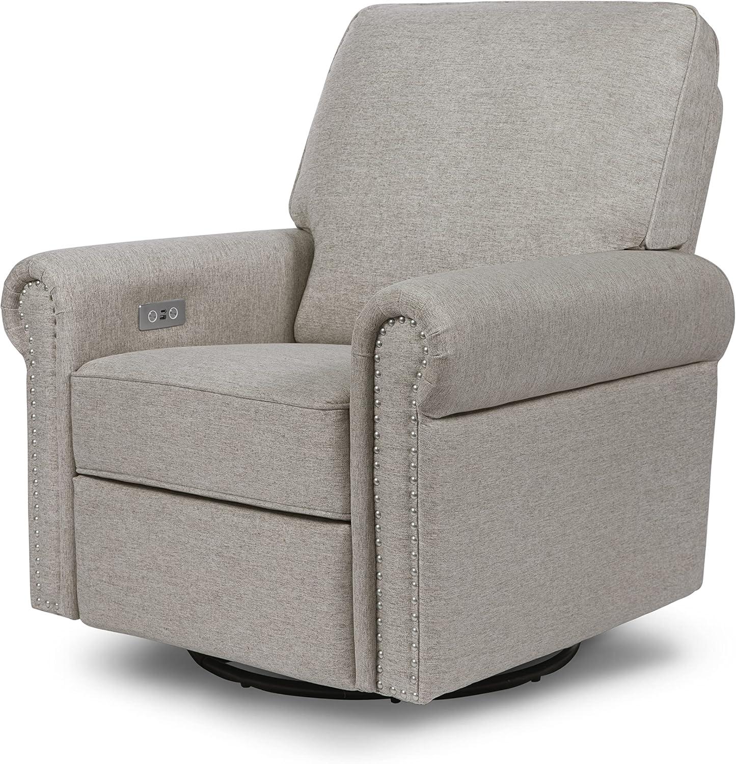 Namesake Linden Electronic Recliner and Swivel Glider in Eco-Performance Fabric with USB port & Reviews | Birch Lane