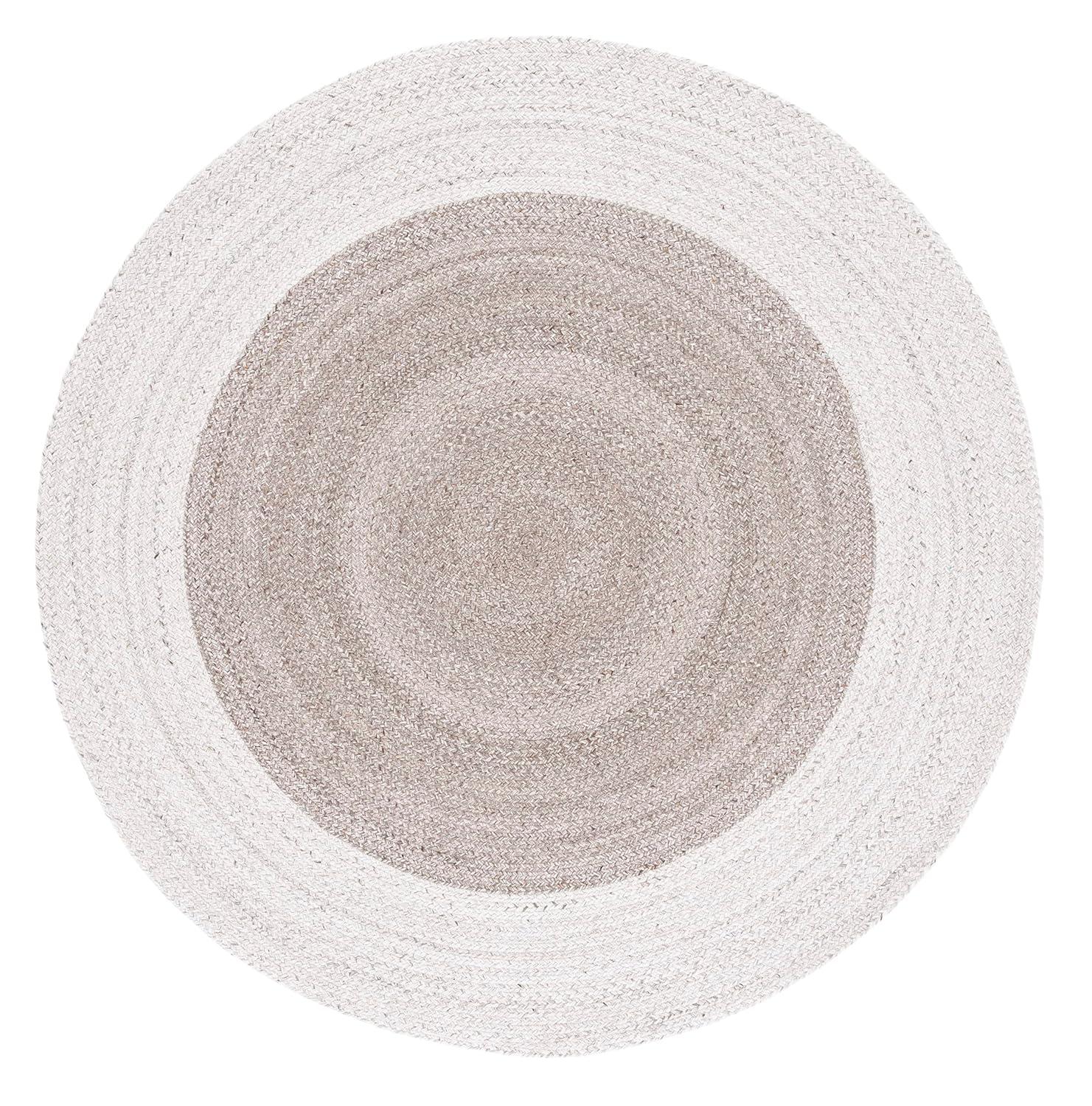 SAFAVIEH Braided Celinda Solid Area Rug, Dark Grey/Light Grey, 5' x 5' Round