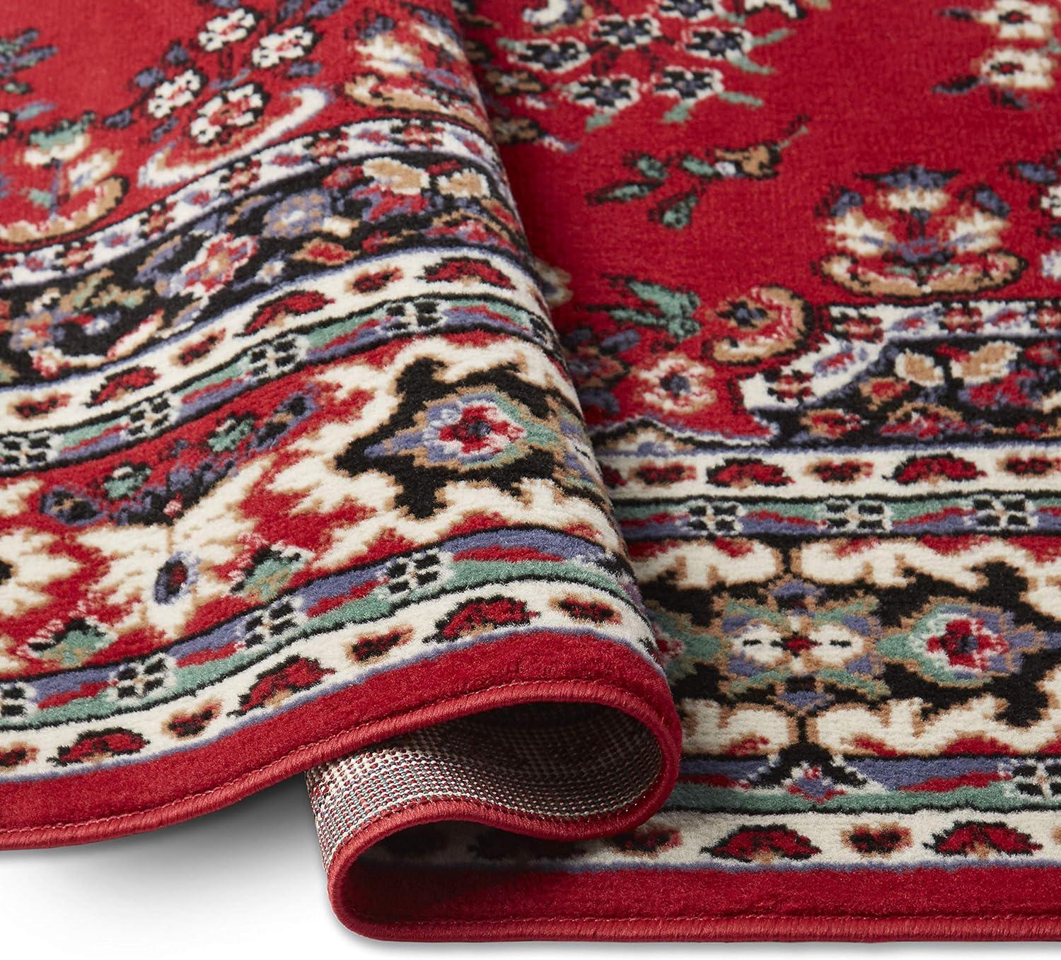 Home Dynamix Premium Sakarya Traditional Medallion Area Rug, Red/Black, 3'7"x5'2"