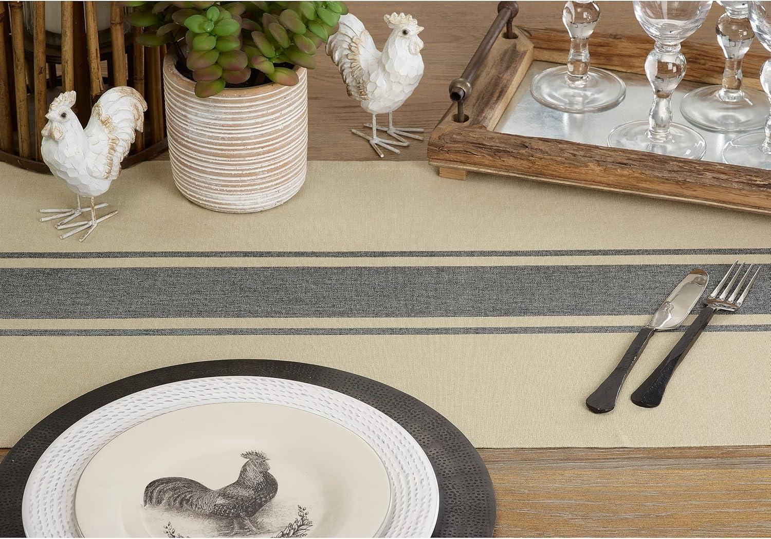 Rustic Cotton Banded Design Table Runner 16"x90"