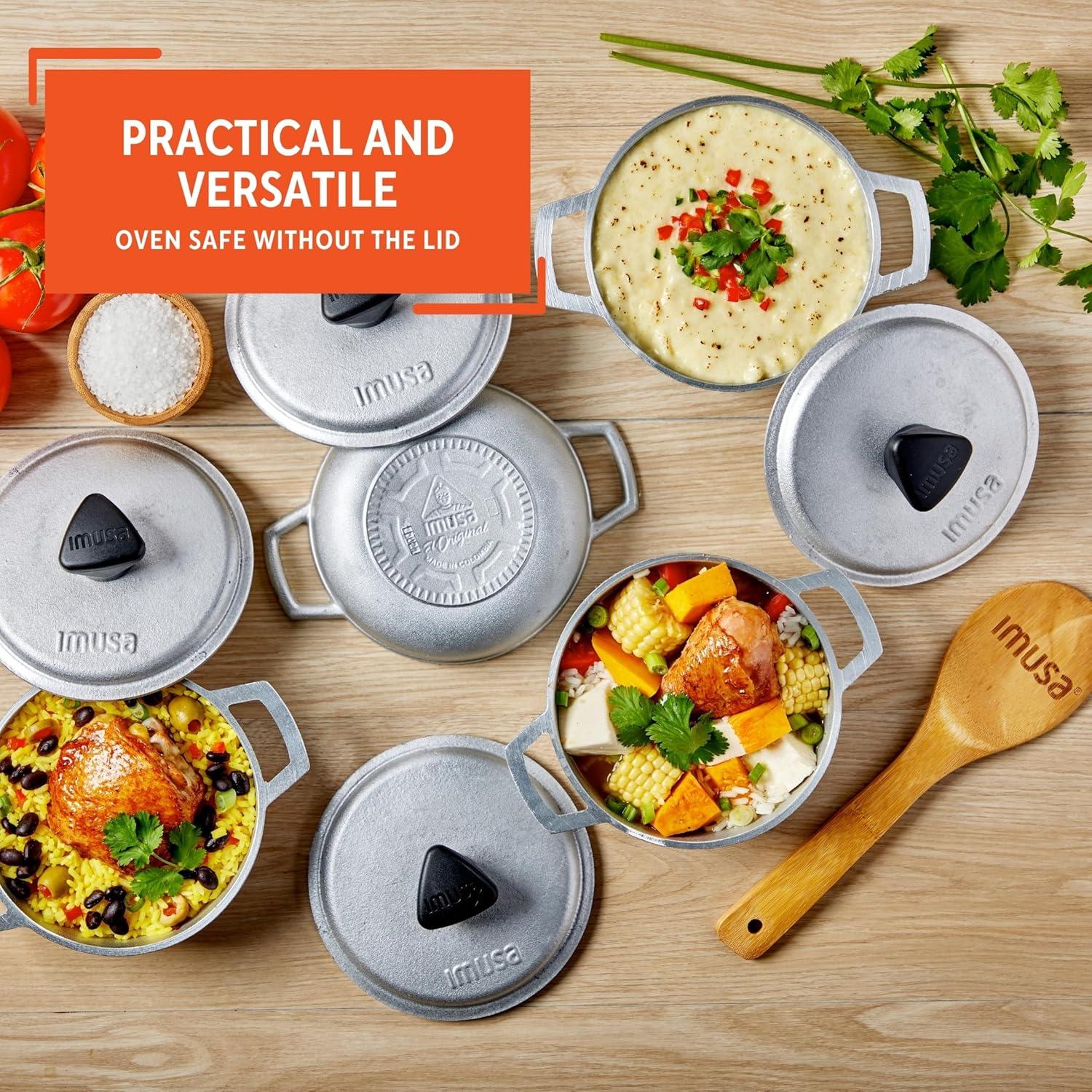 IMUSA 0.5qt Cast Aluminum Mini Caldero 4pc Set