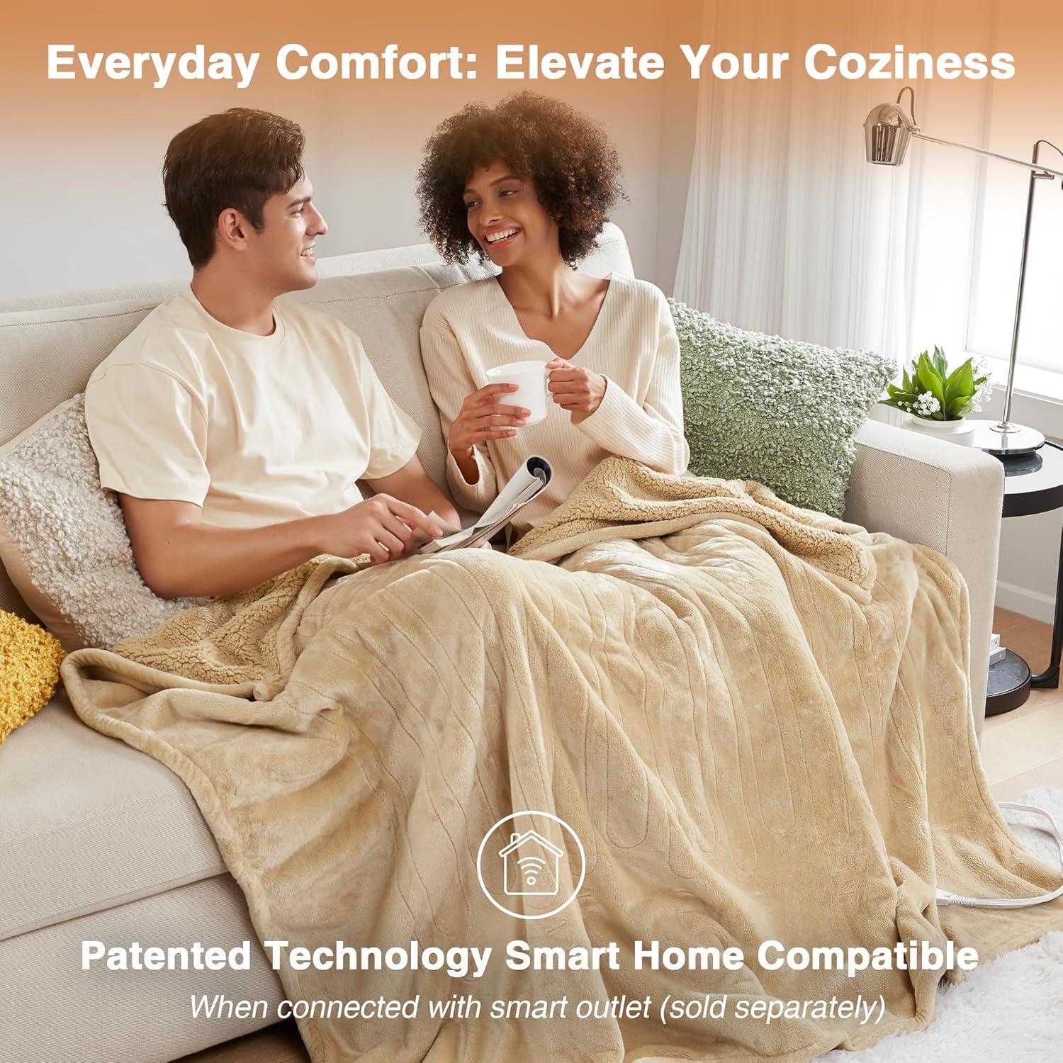 Beautyrest Beautyrest Heated Oversized Microlight to Berber Blanket