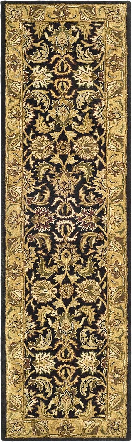 Classic CL252 Hand Tufted Runner Rug - Black/Gold - 2'3"x8' - Safavieh.