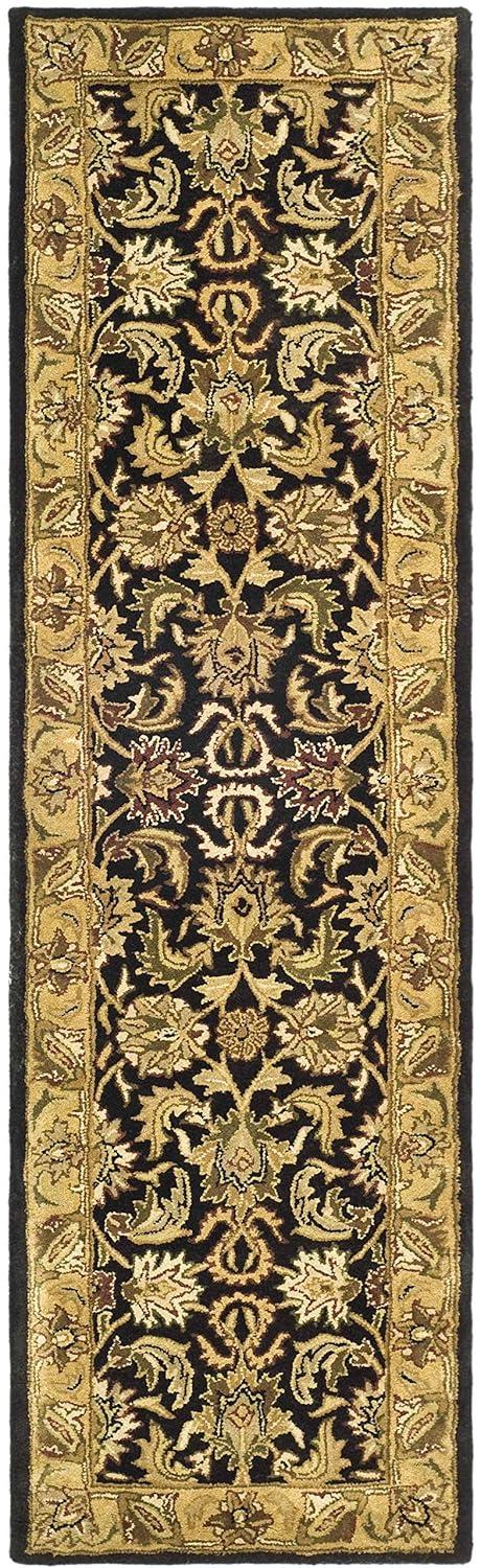 Classic CL252 Hand Tufted Runner Rug - Black/Gold - 2'3"x8' - Safavieh.
