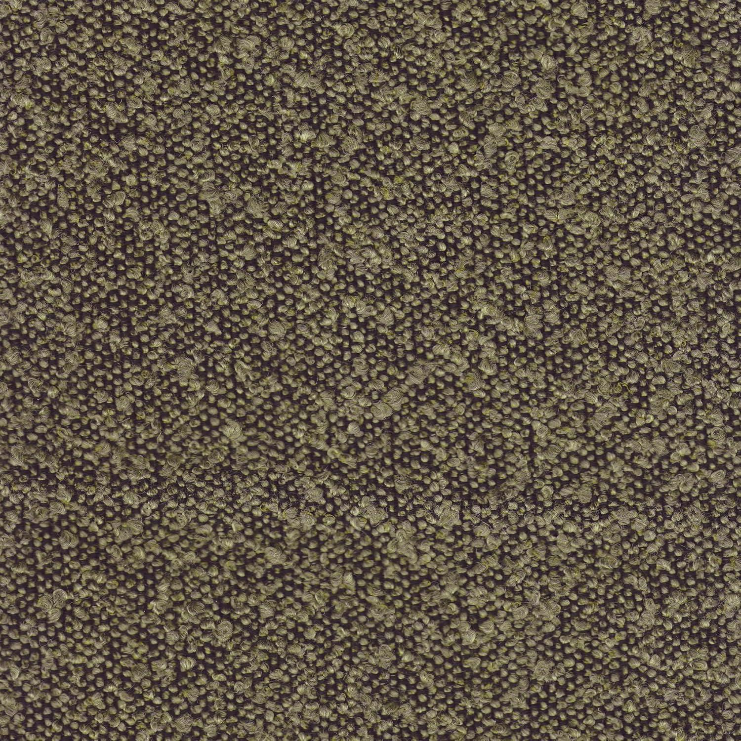 HomePop Upholstered Round Ottoman Home Décor|Foot Rest Ottoman - Dark Brown Boucle