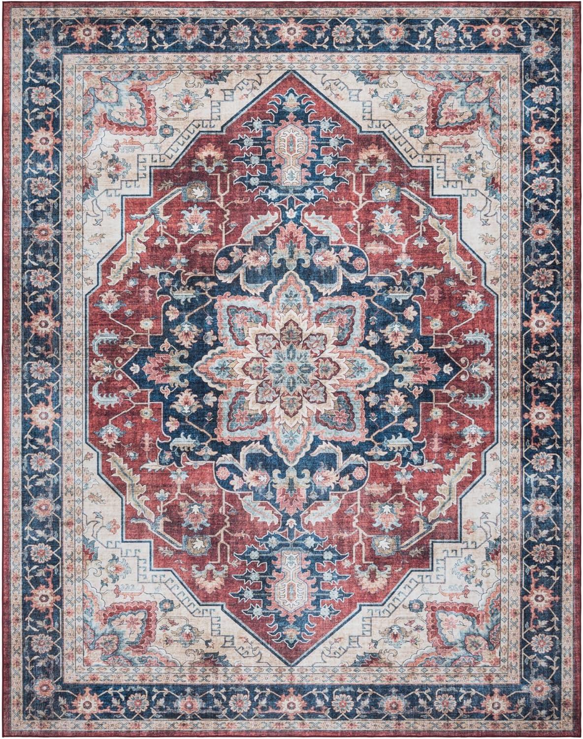 Gertmenian Crystal Print Soha Traditional Moroccan Red Area Rug
