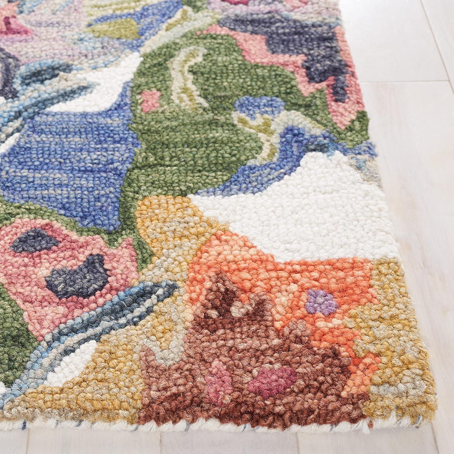 SAFAVIEH Blossom Ewart Floral Runner Rug, Ivory/Blue, 2'3" x 8'