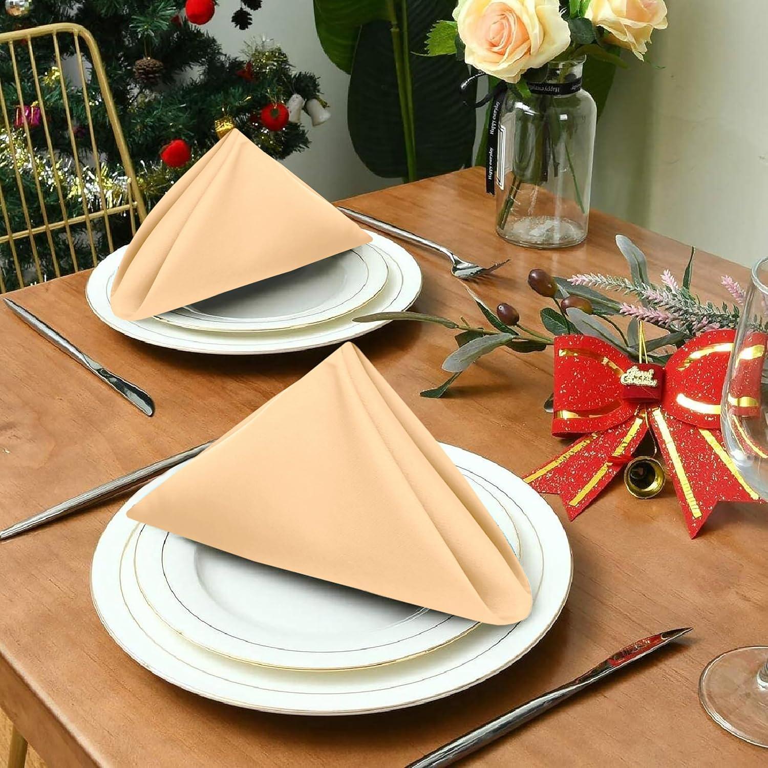 Ruvanti Poly Cotton Enrich Twill Cloth Napkins (Set of 12)