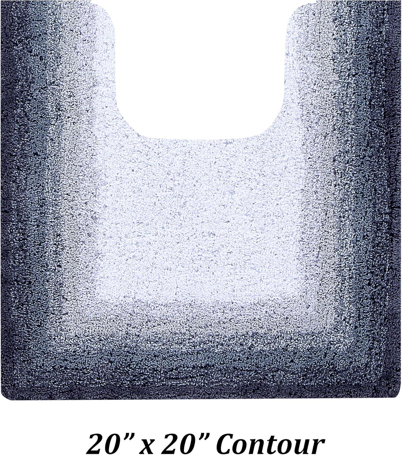 Better Trends Torrent 100% Cotton Tufted Non- Slip Backing 2 Pc (17"x24"|20"x20") Bath Rug Set - Gray