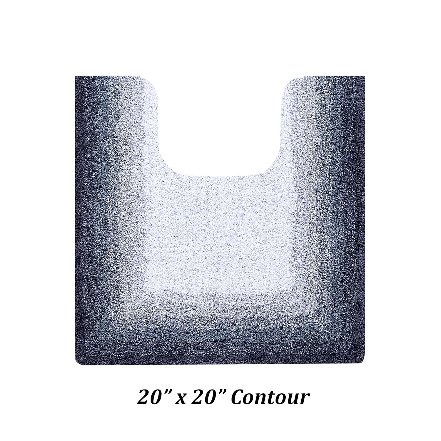 Better Trends Torrent 100% Cotton Tufted Non- Slip Backing 2 Pc (17"x24"|20"x20") Bath Rug Set - Gray