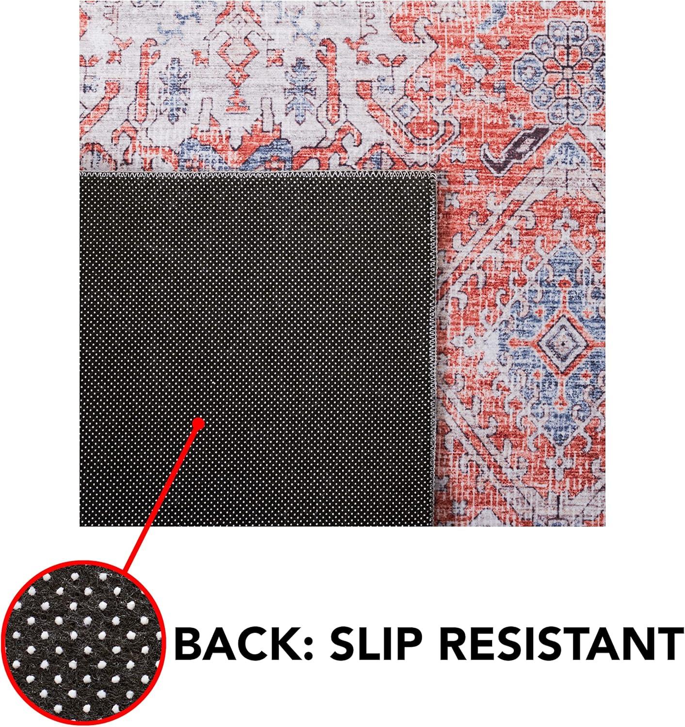 Tucson TSN188 Power Loomed Machine Washable Area Rug - Rust/Beige - 6'x6' - Safavieh.