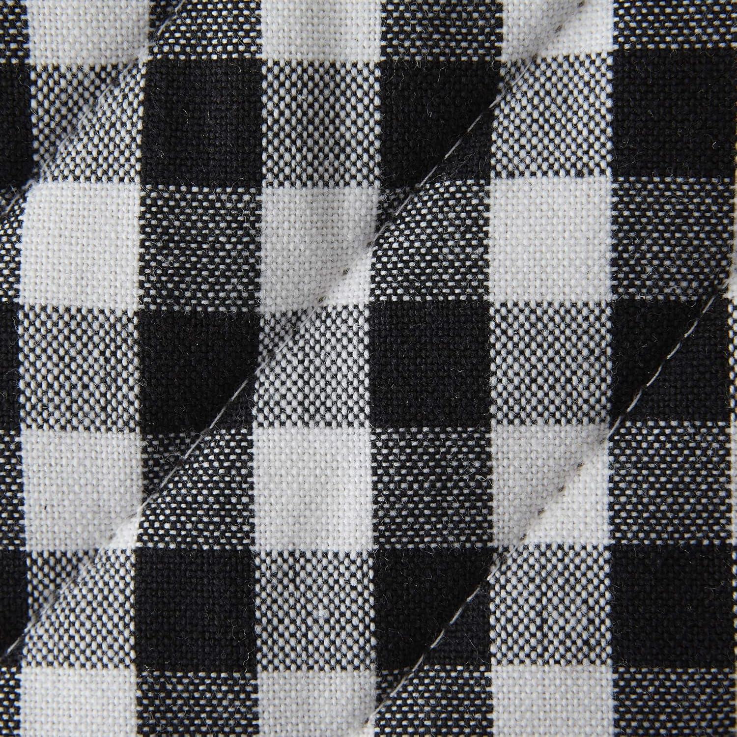 Black and White Gingham Cotton Pot Holder Set