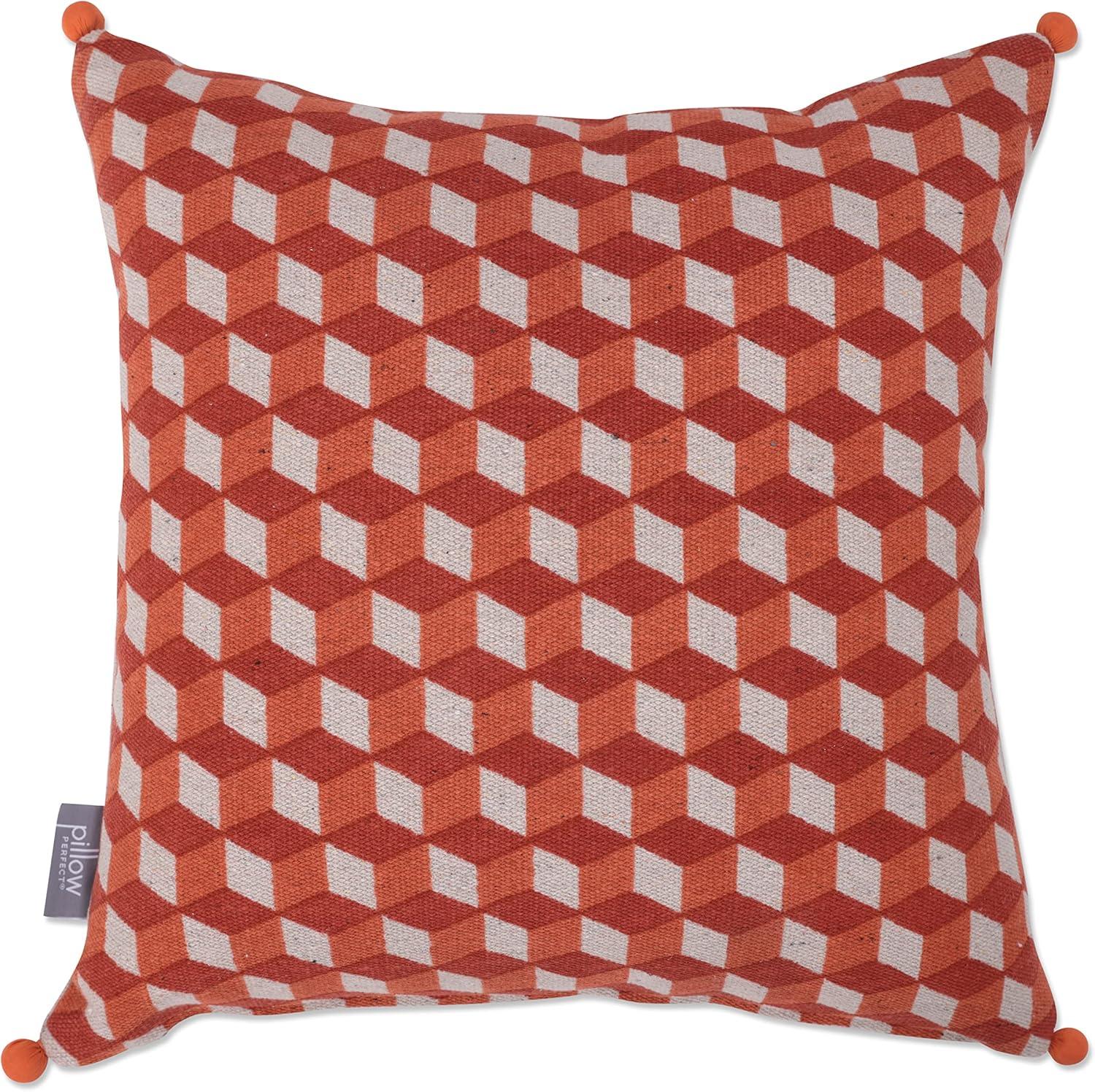 18"x18" Geometric Cubes Square Throw Pillow - Pillow Perfect