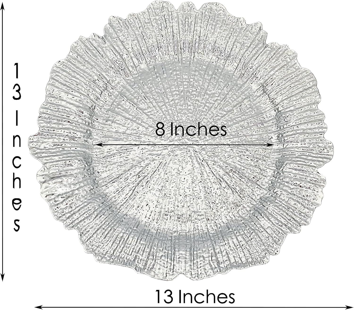 13 Inch Light Blue Charger Plates, Round Plastic Reef Plate Chargers for Dinner Plates, Wedding, Party Elegant Decoration Place Mats (24, Light Blue)