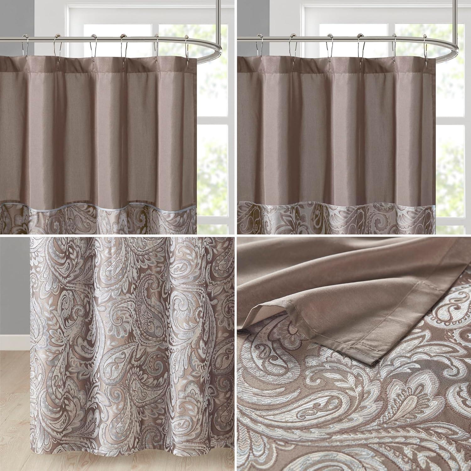 Madison Park Aubrey Paisley Jacquard Shower Curtain