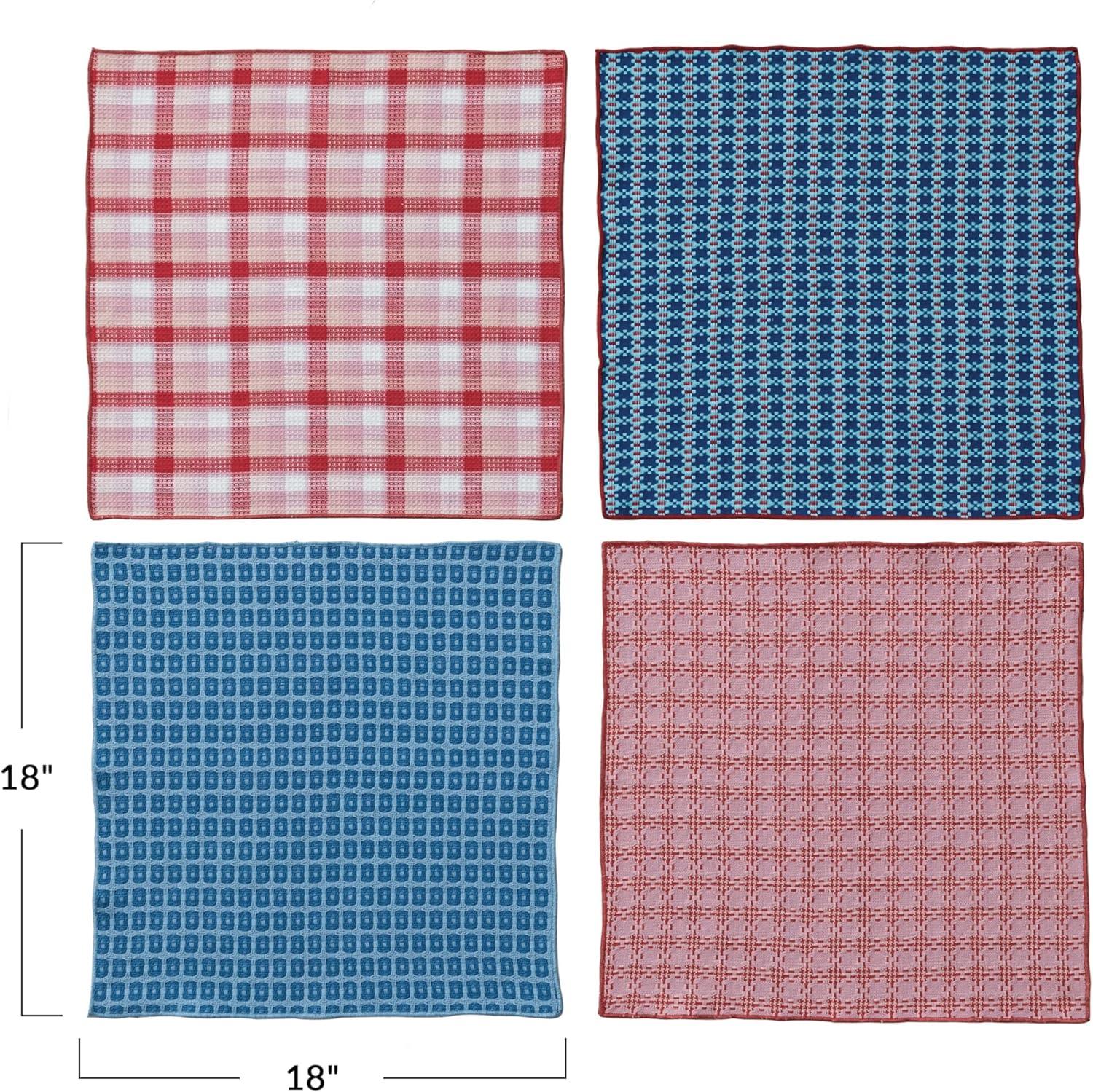 Charming Multicolor Cotton Patterned Napkin Set, 18-inch, 4 Pieces