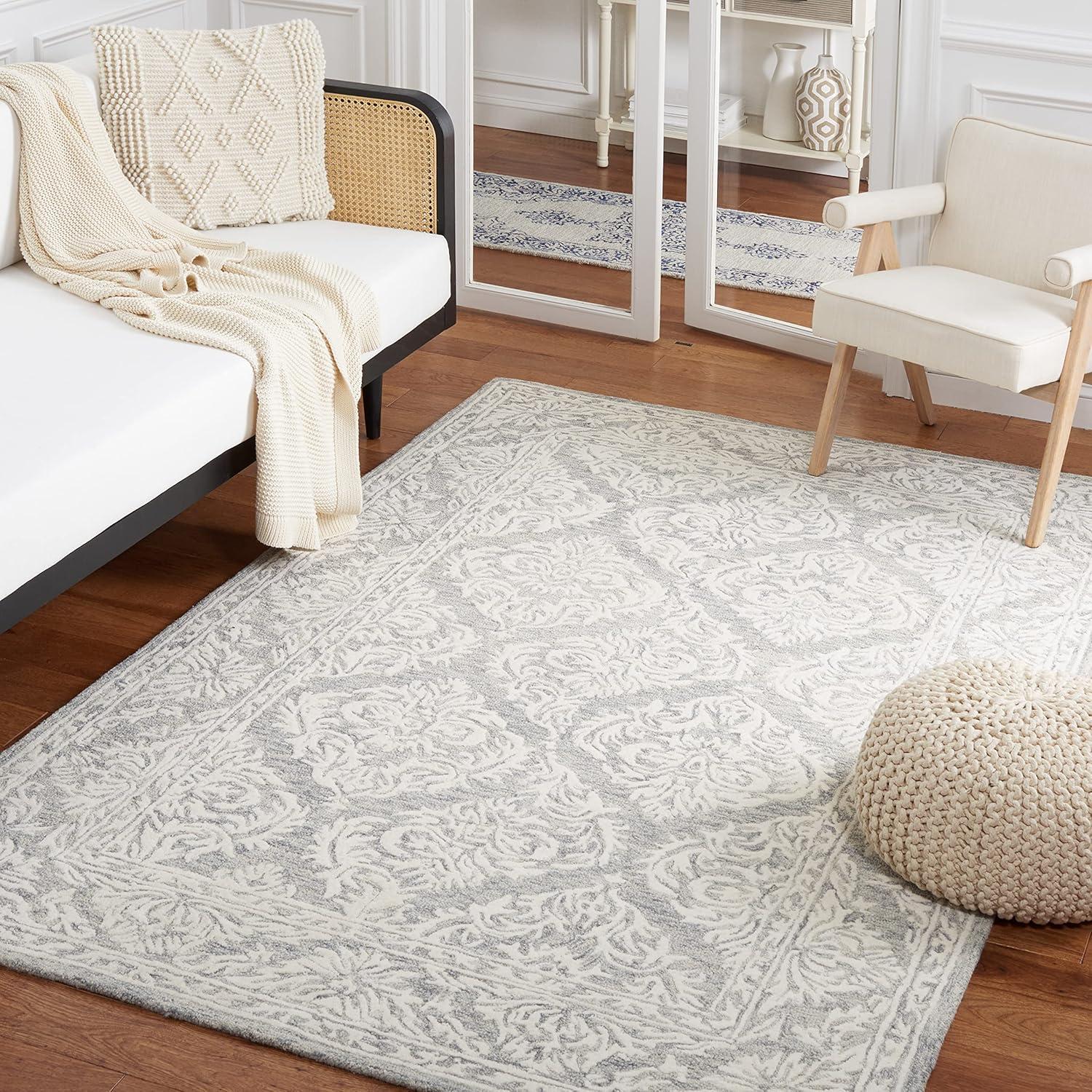 Metro MET865 Hand Tufted Indoor Area Rug - Dark Grey/Ivory - 5'x8' - Safavieh