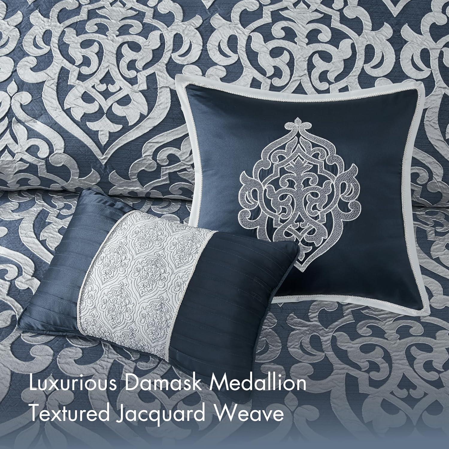 Madison Park Odette Jacquard 8 Piece Comforter Set