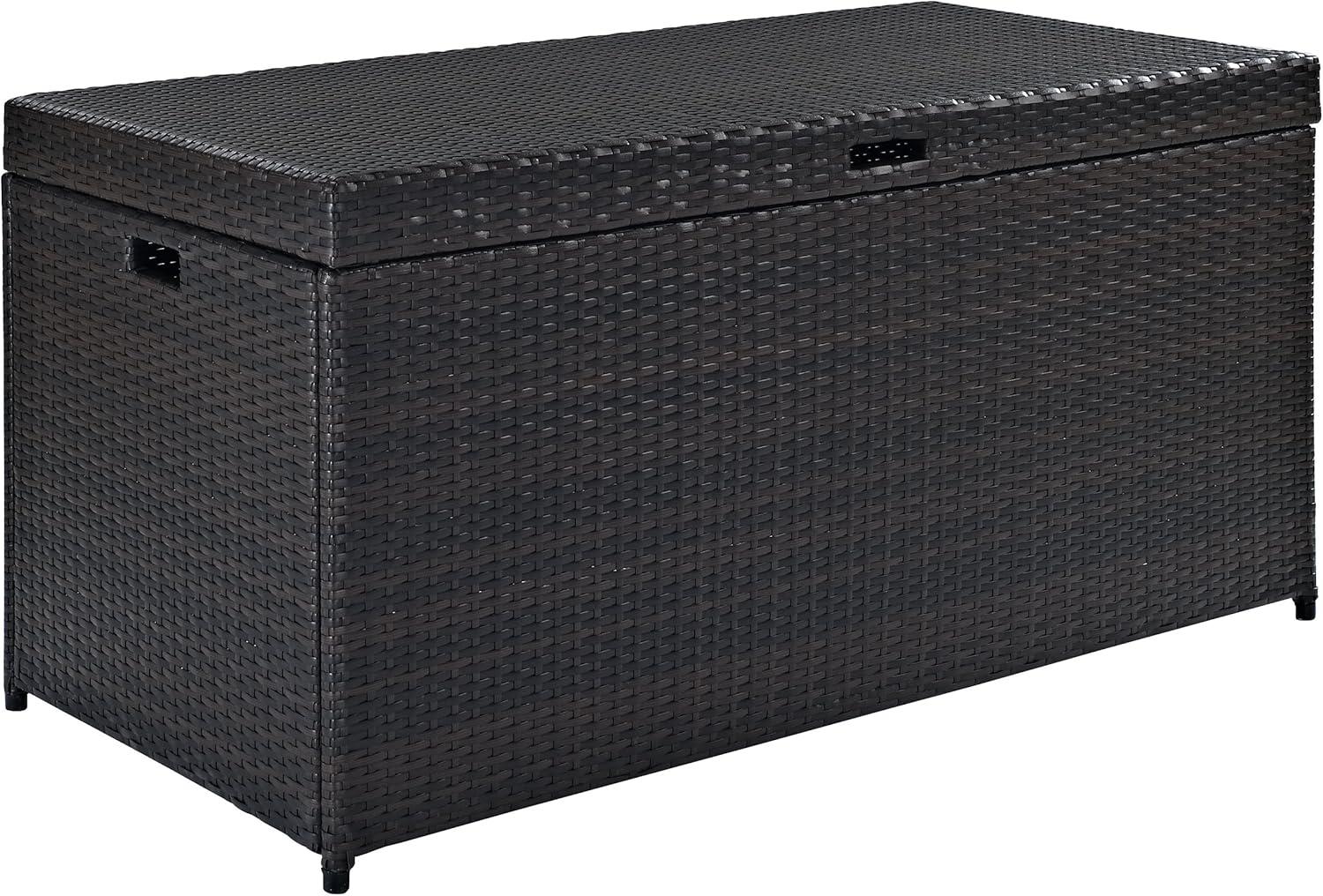 104.5gal Palm Harbor Steel Outdoor Deck Box Brown - Crosley: UV-Resistant Patio Storage with Hinged Top