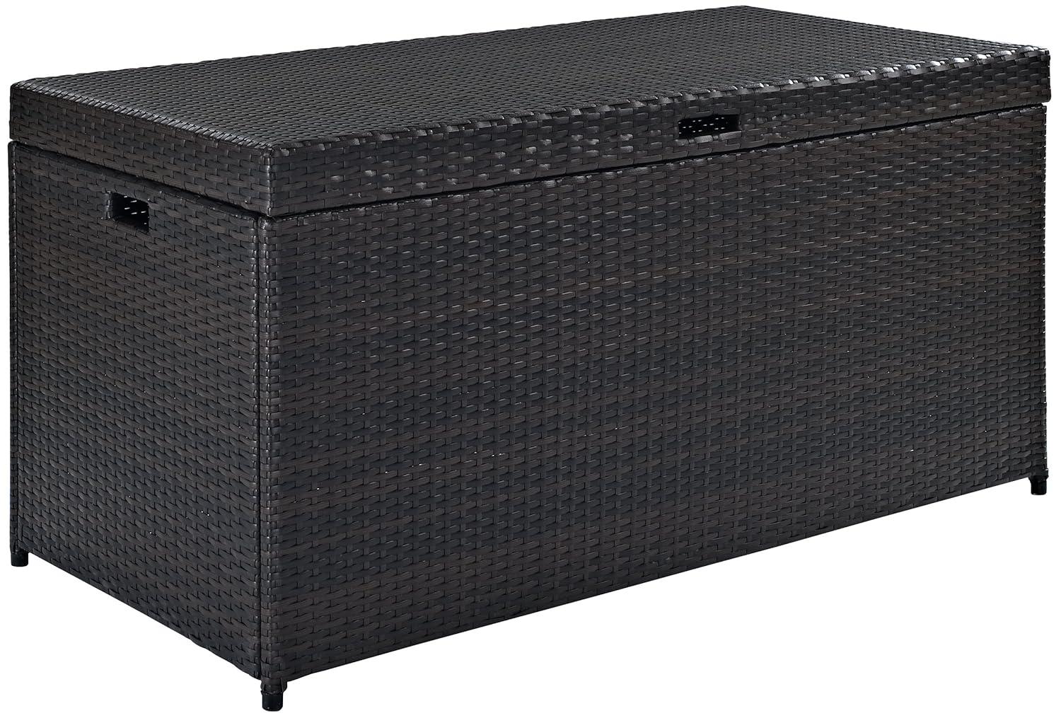 104.5gal Palm Harbor Steel Outdoor Deck Box Brown - Crosley: UV-Resistant Patio Storage with Hinged Top