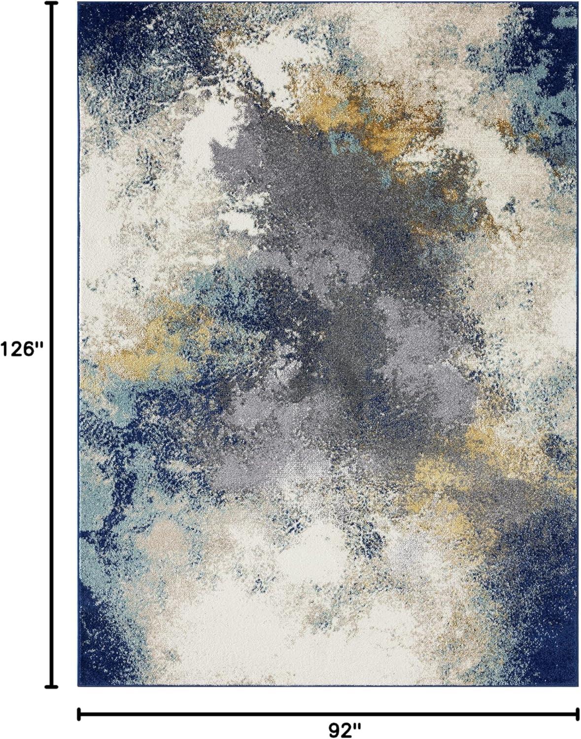 Luxe Weavers Beverly Collection 8445 Blue 8x10 Modern Abstract Area Rug