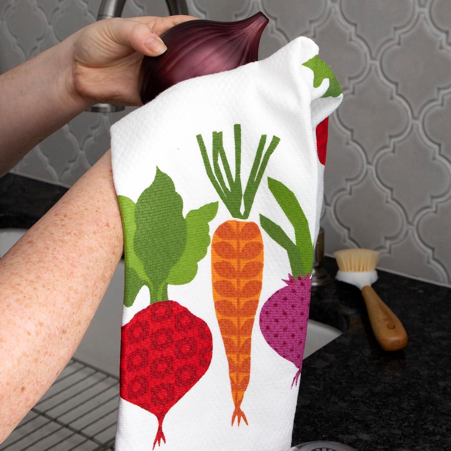 T-fal Veggies Print Dual Kitchen Dishcloth (Set of 2)