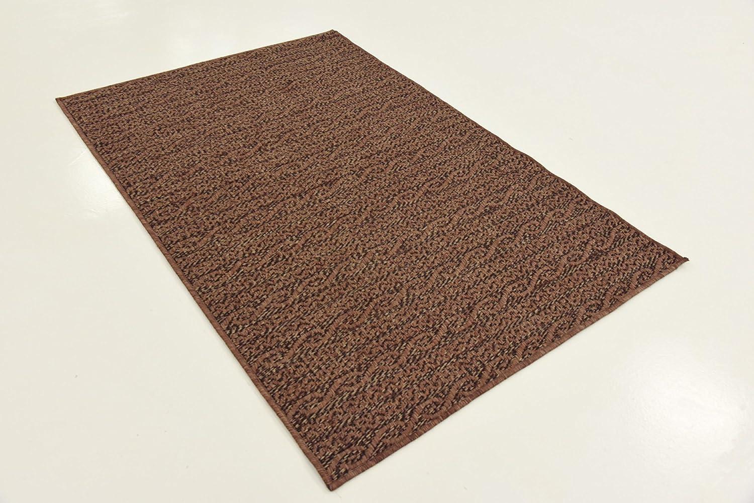 Unique Loom Outdoor Modern Collection Area Rug - Links (3' 3" x 5' 1" Rectangle Brown/Black)