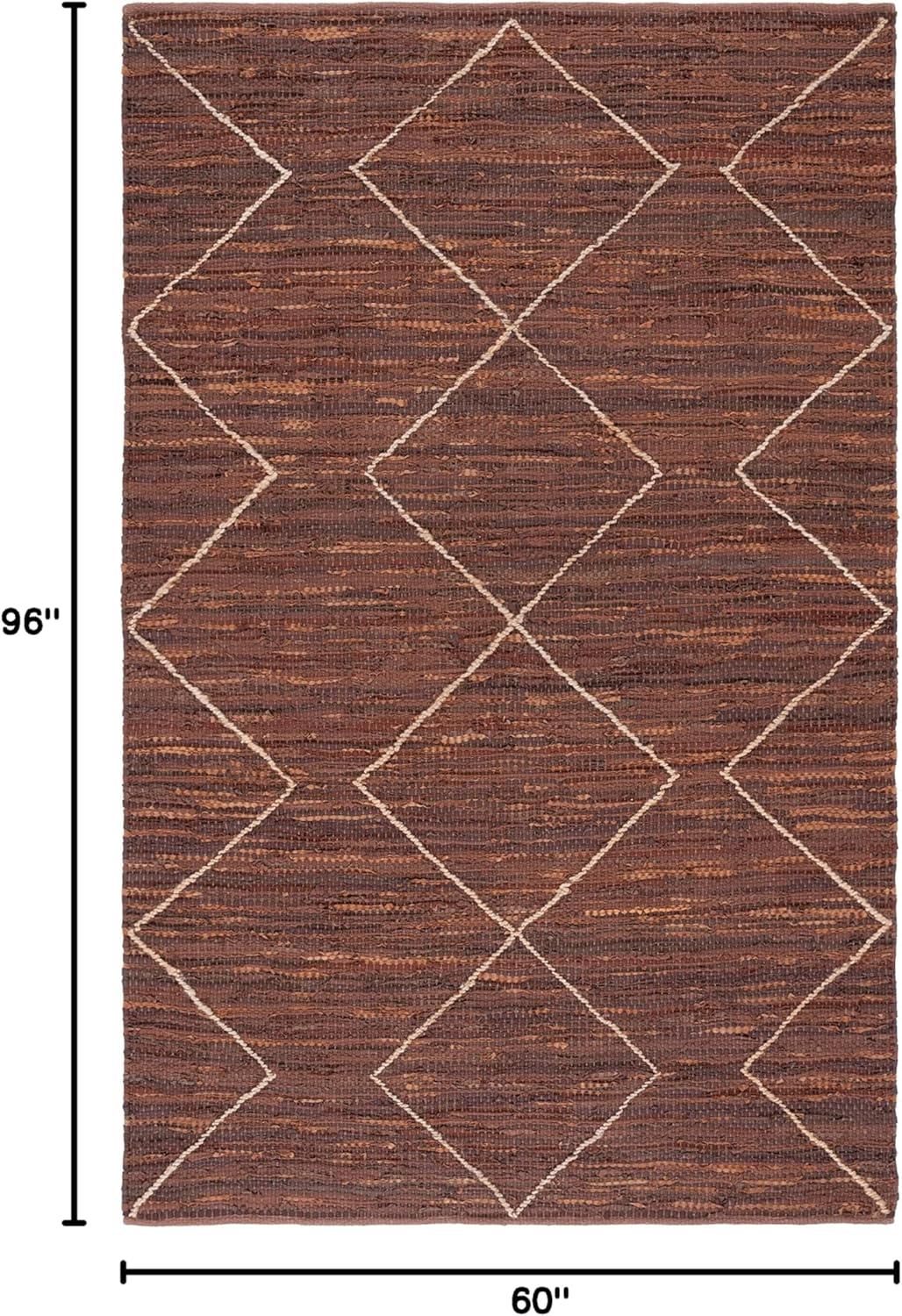 Safavieh Vintage Leather Hand Woven 75% Leather, 15% Jute, And 10% Cotton Geometric Rug