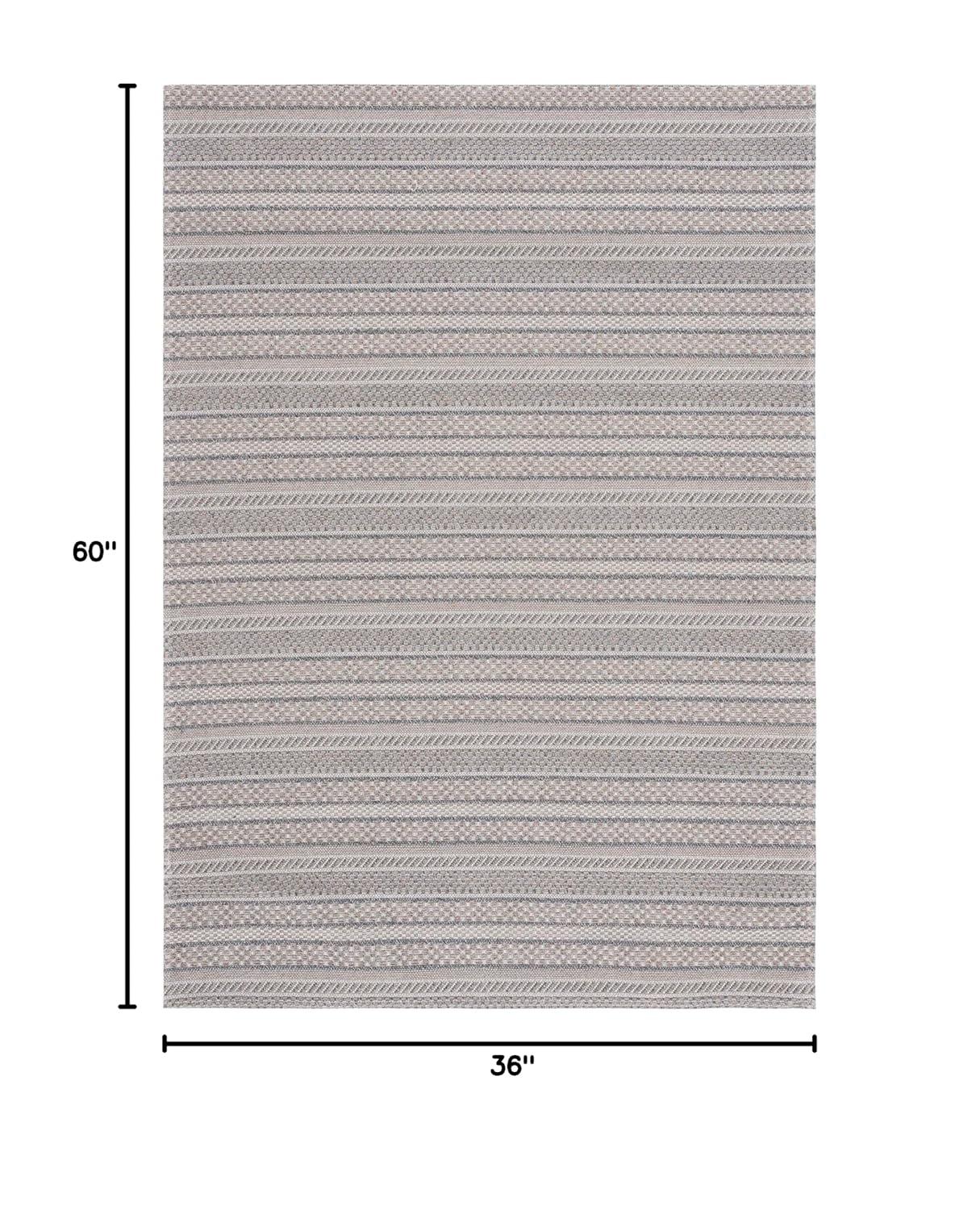 Martha Stewart Rugs Martha Stewart Cotton Striped Rug in Gray/Taupe