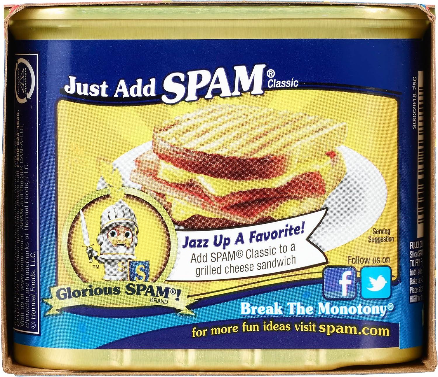 SPAM Classic, 12 oz Aluminum Can (2 Pack Canned)