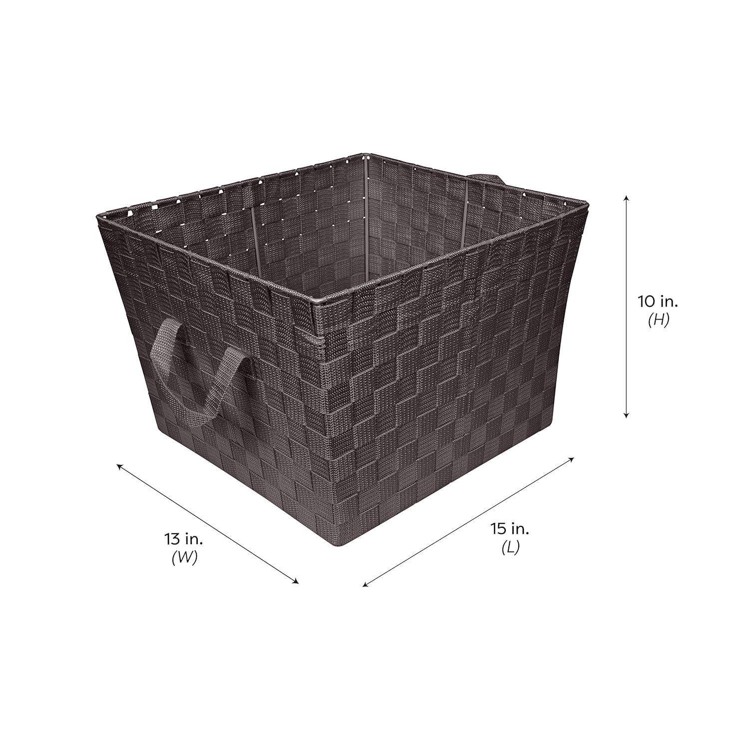 Simplify Large Woven Fabric Storage Basket in Black