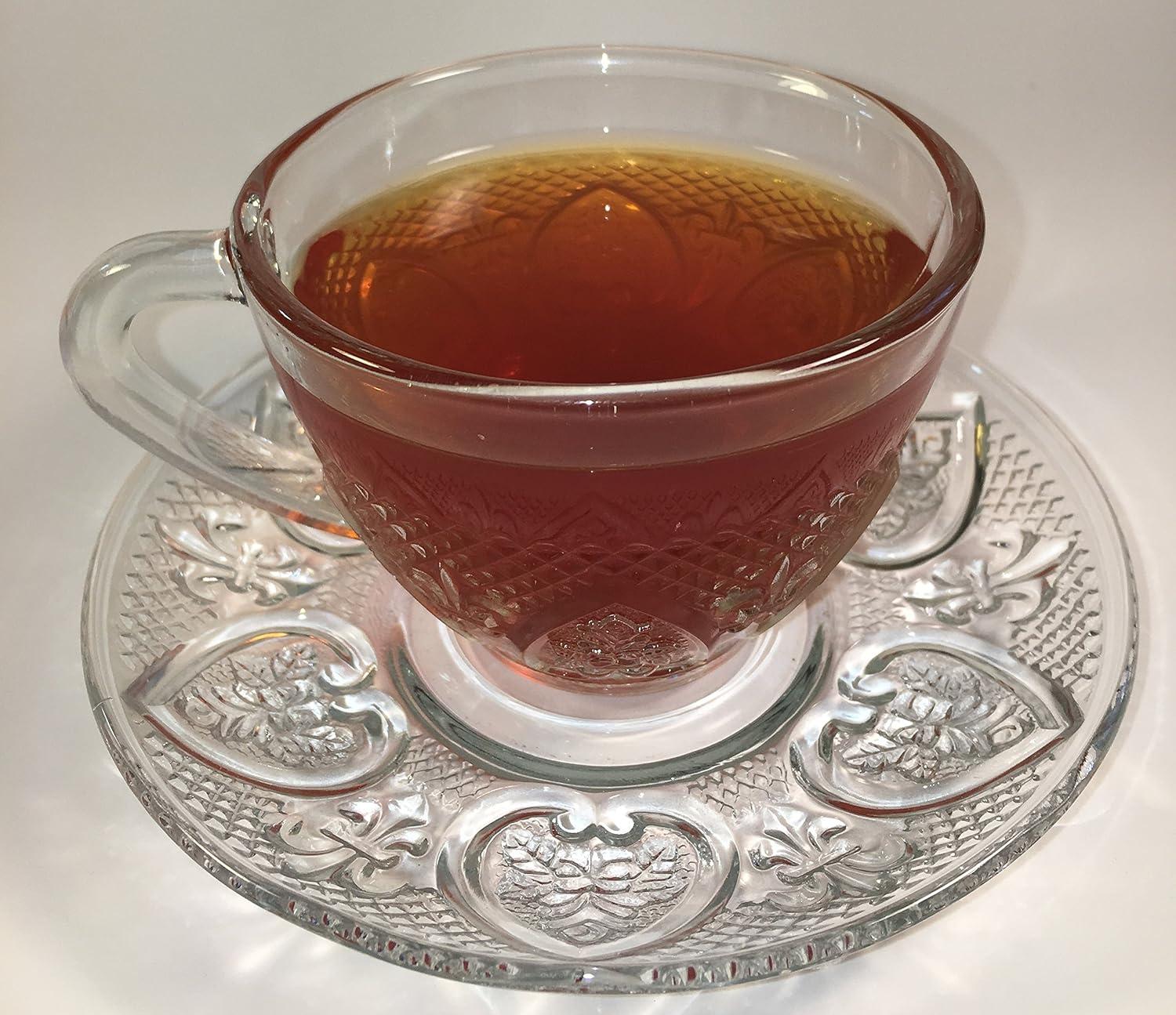 Cup & Saucer Set Glass Tea Coffee Cup Glass Saucer 12 Piece Cup & Saucer Set