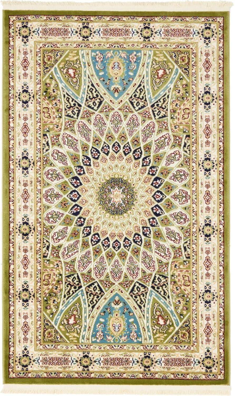 Unique Loom Narenj Collection Area Rug - Adams (3' 1" x 5' 1" Rectangle Green/Beige)