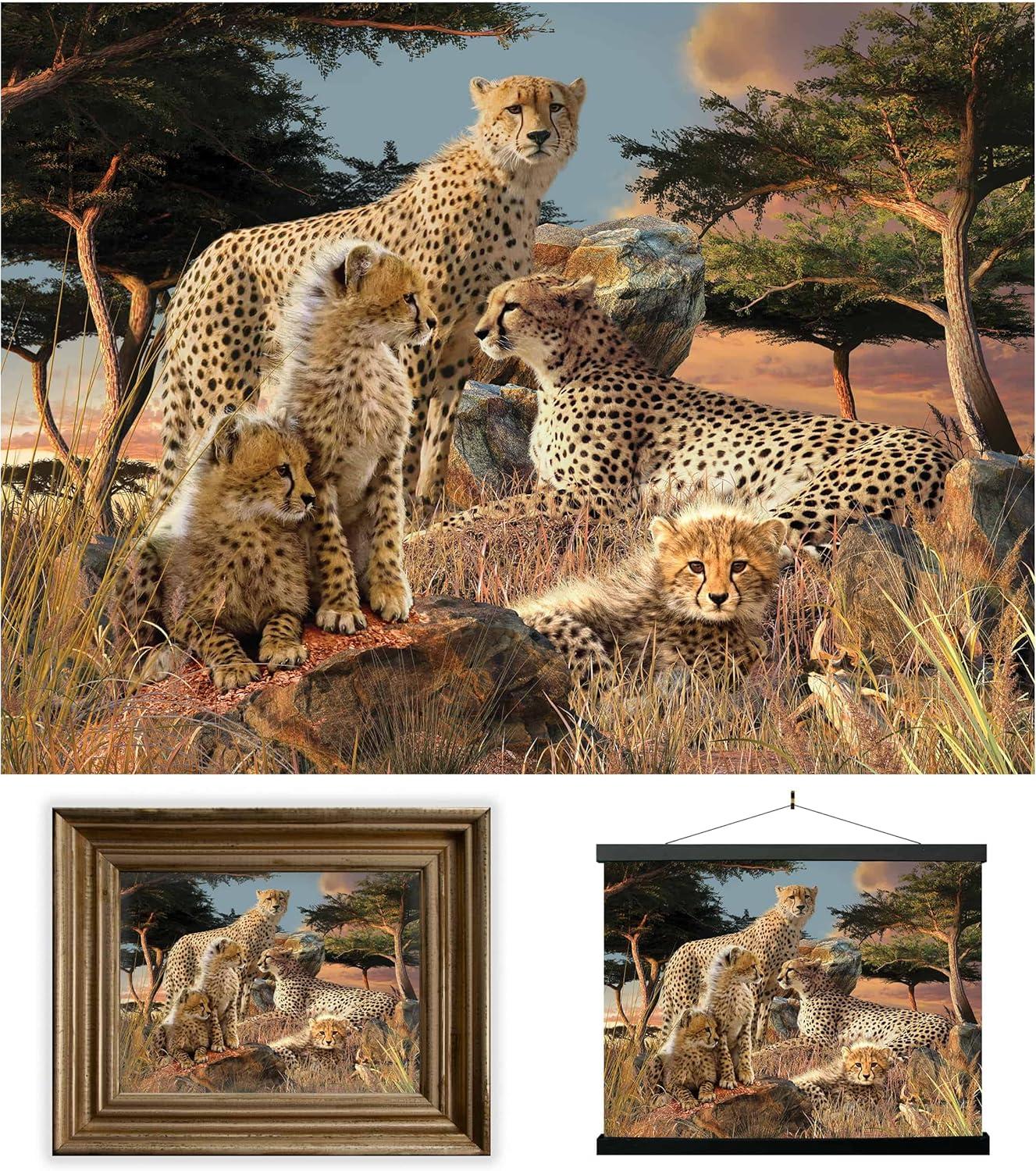 3D LiveLife Lenticular Wall Art Prints - Cheetah Clan from Deluxebase. Unframed 3D Big Cat Poster. Perfect wall decor. Original artwork licensed from renowned artist, David Penfound