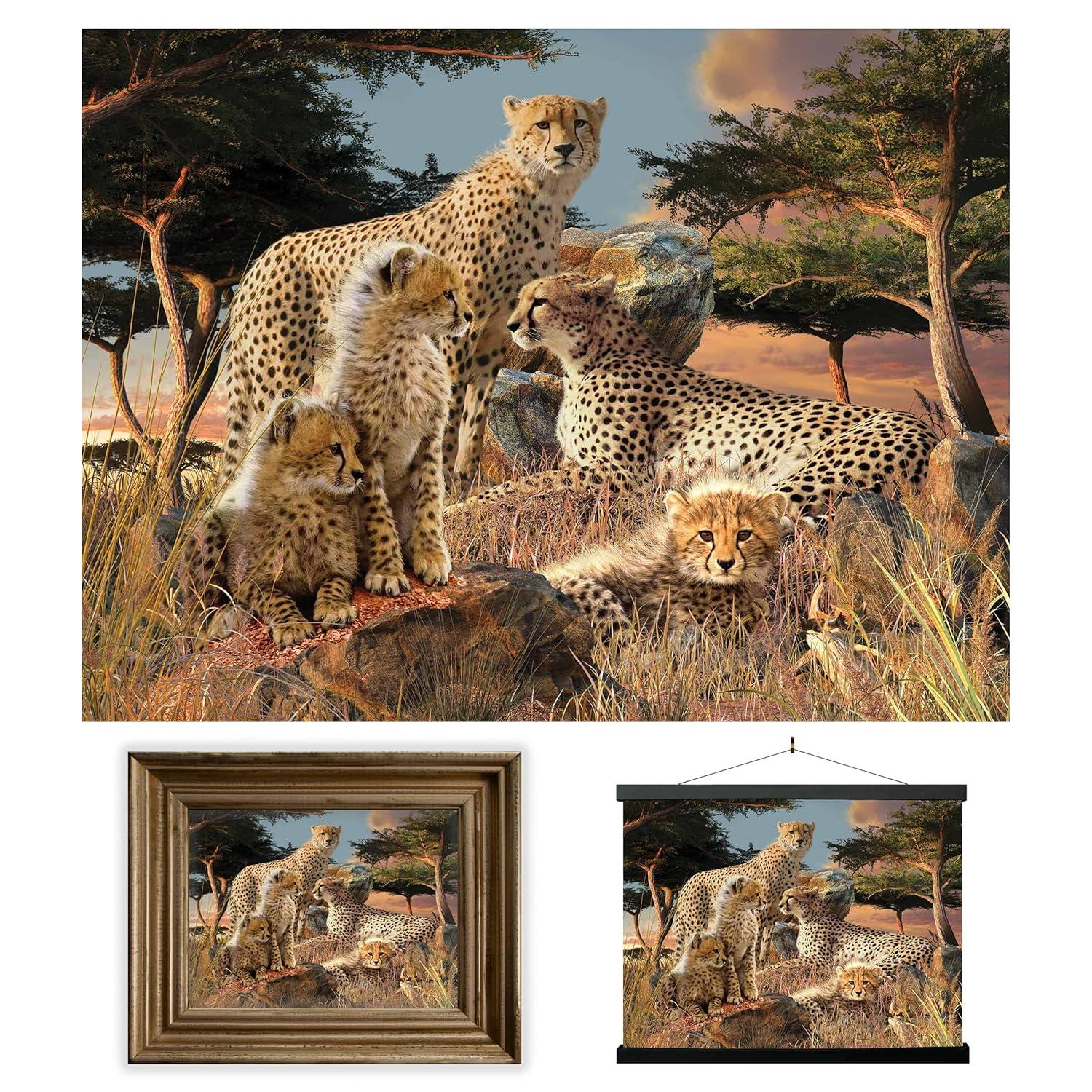 3D LiveLife Lenticular Wall Art Prints - Cheetah Clan from Deluxebase. Unframed 3D Big Cat Poster. Perfect wall decor. Original artwork licensed from renowned artist, David Penfound