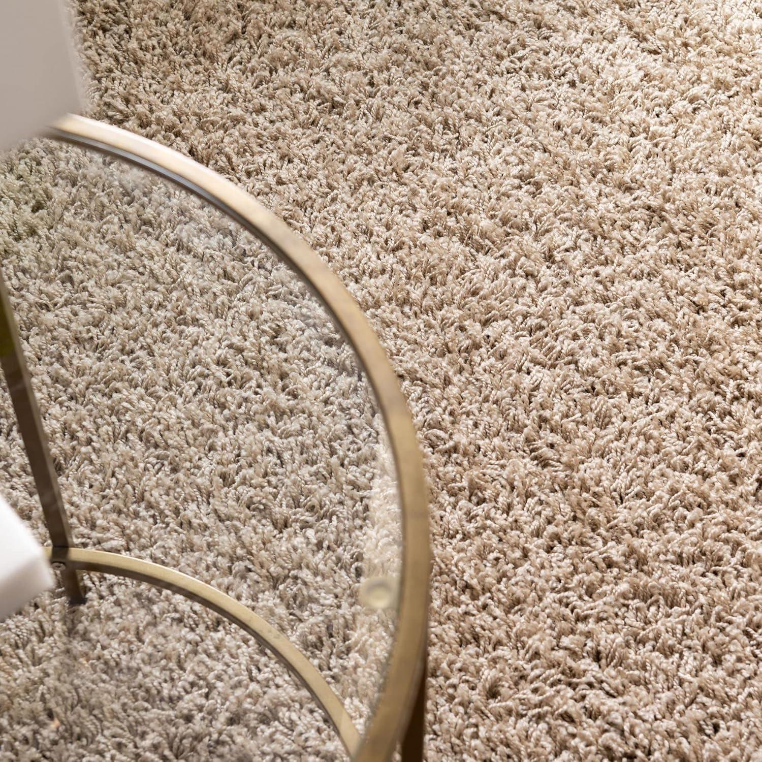 Unique Loom 8' 0 x 10' 0 Oval Solid Shag Taupe Area Rug