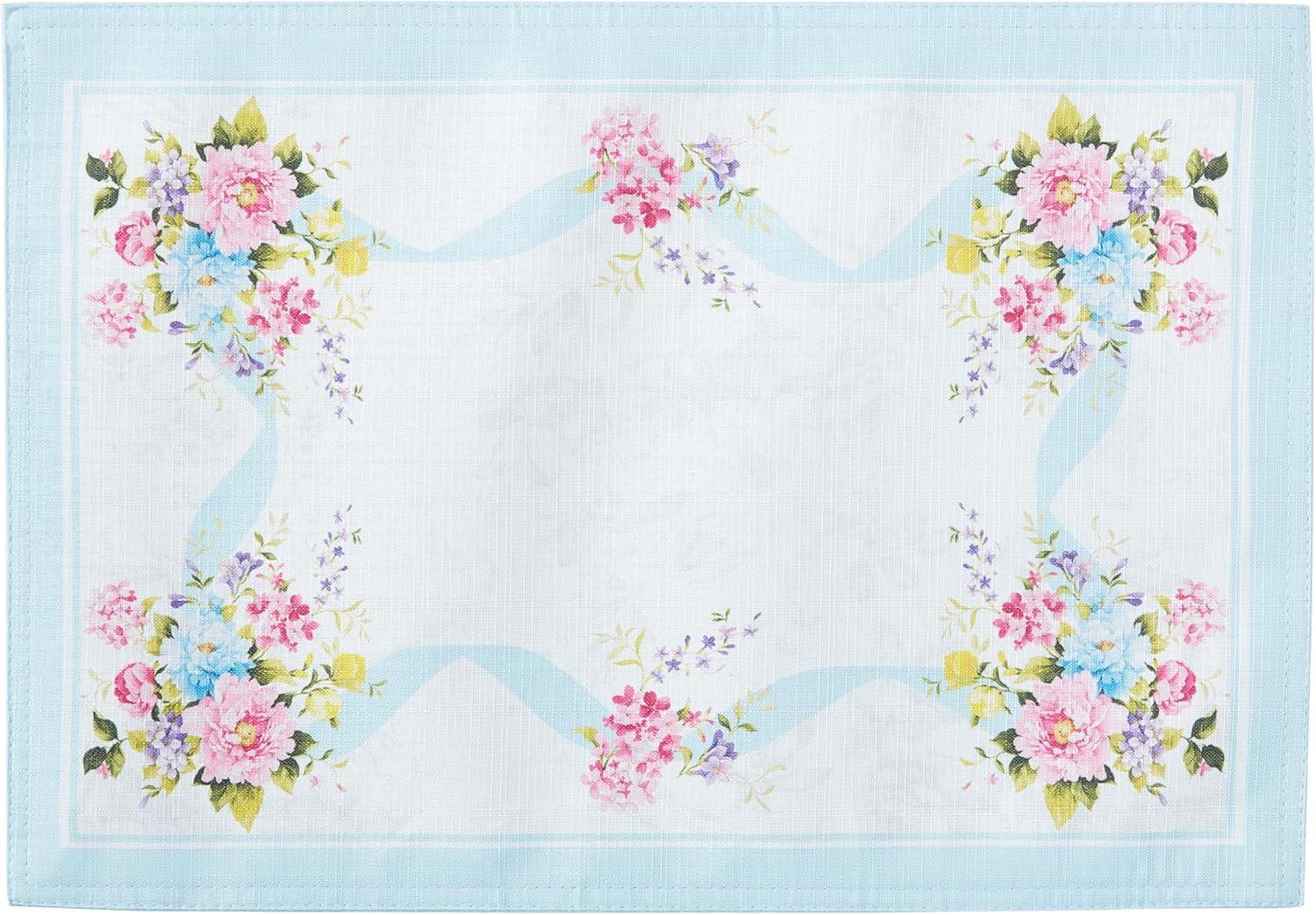 Rose Cottage Engineered Napkins, Set of 8 - Multicolor - 17x17 - Elrene Home Fashions