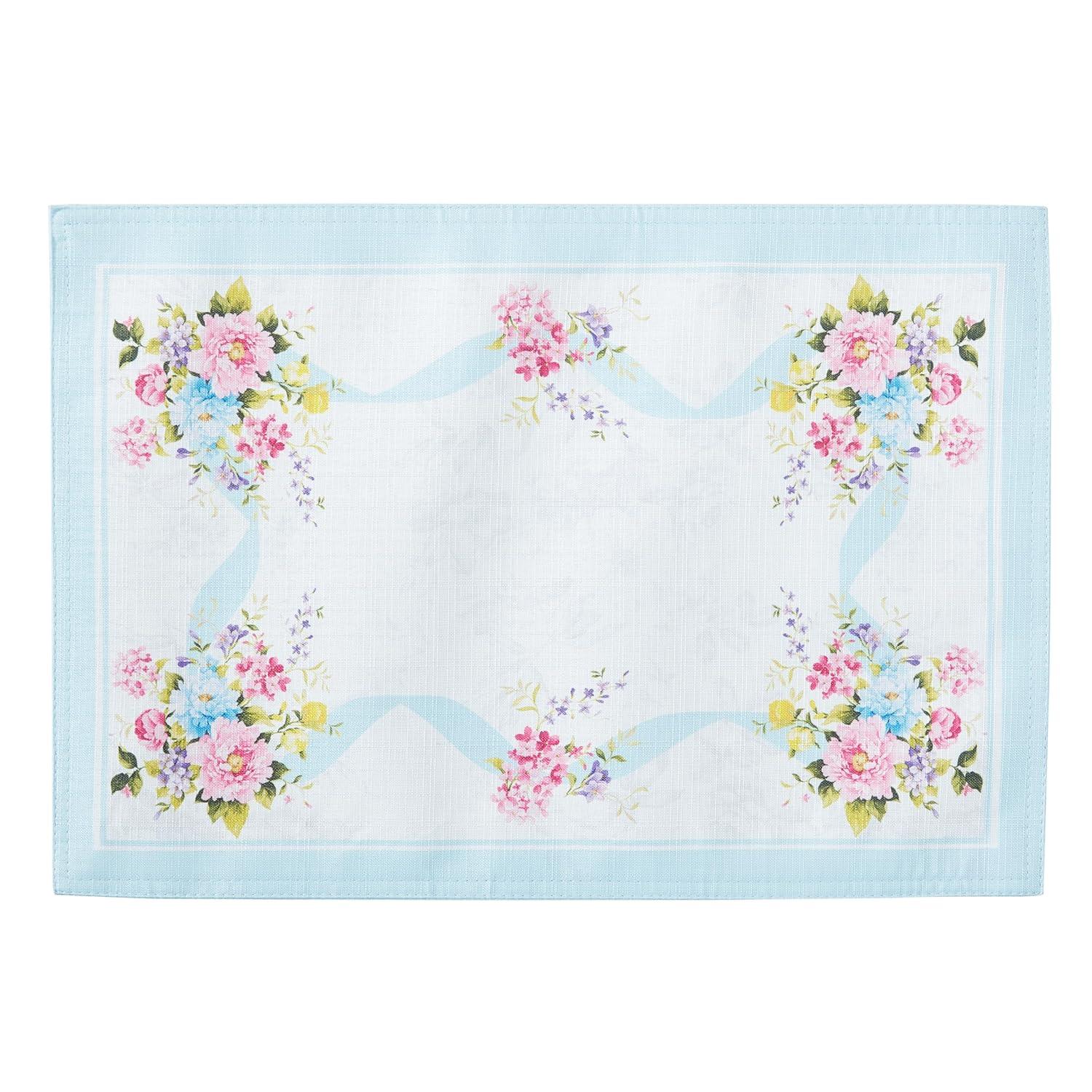 Rose Cottage Engineered Napkins, Set of 8 - Multicolor - 17x17 - Elrene Home Fashions