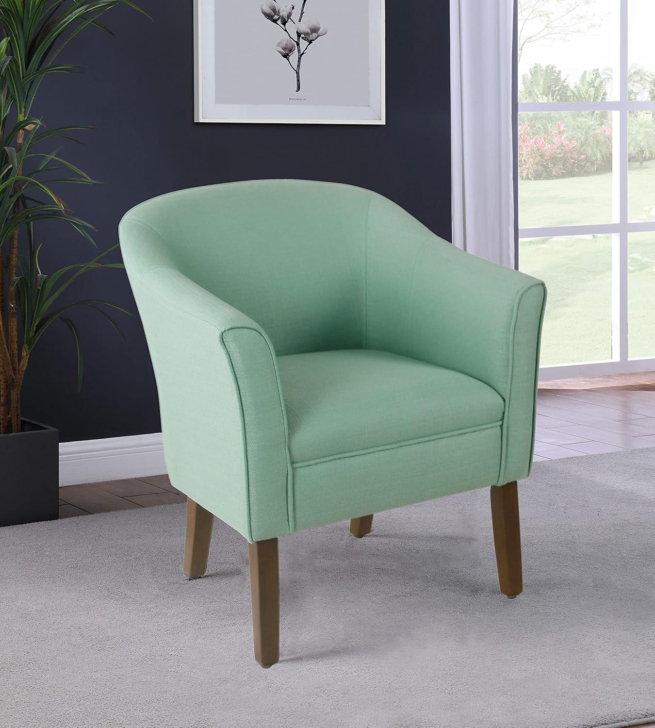 Aqua Textured Faux Leather Barrel Accent Chair