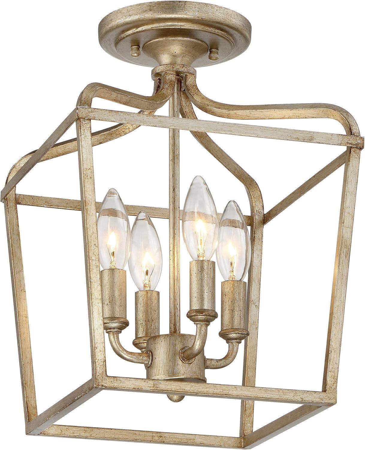 Brio Gold Crystal Lantern Pendant with Dimmable LED