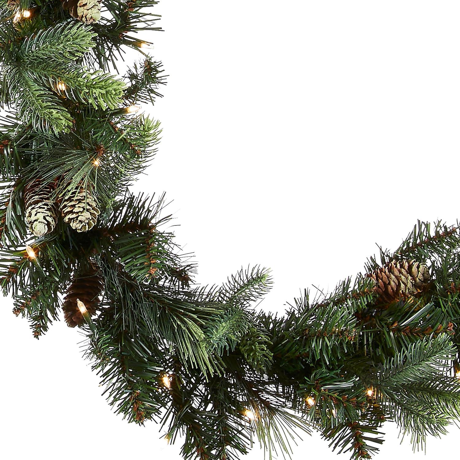 The Holiday Aisle® 9ft. Carolina Pine Garland with Clear Lights